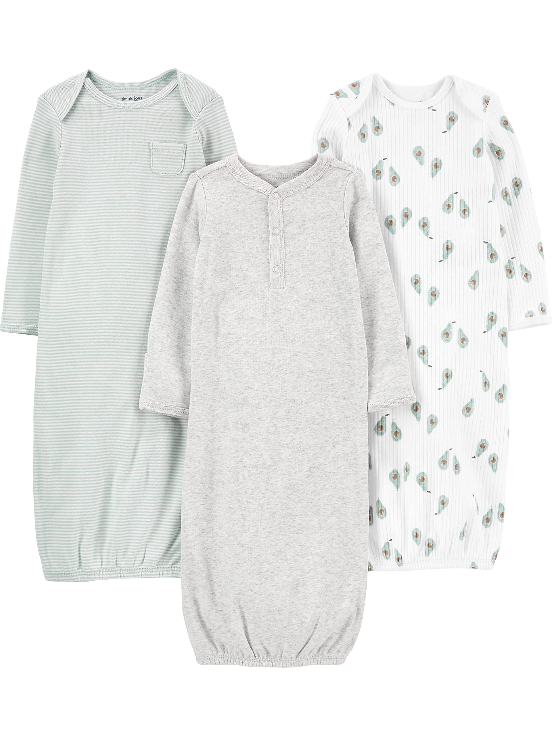 Simple Joys by Carter's Baby 3-Pack Neutral Cotton Sleeper Gown