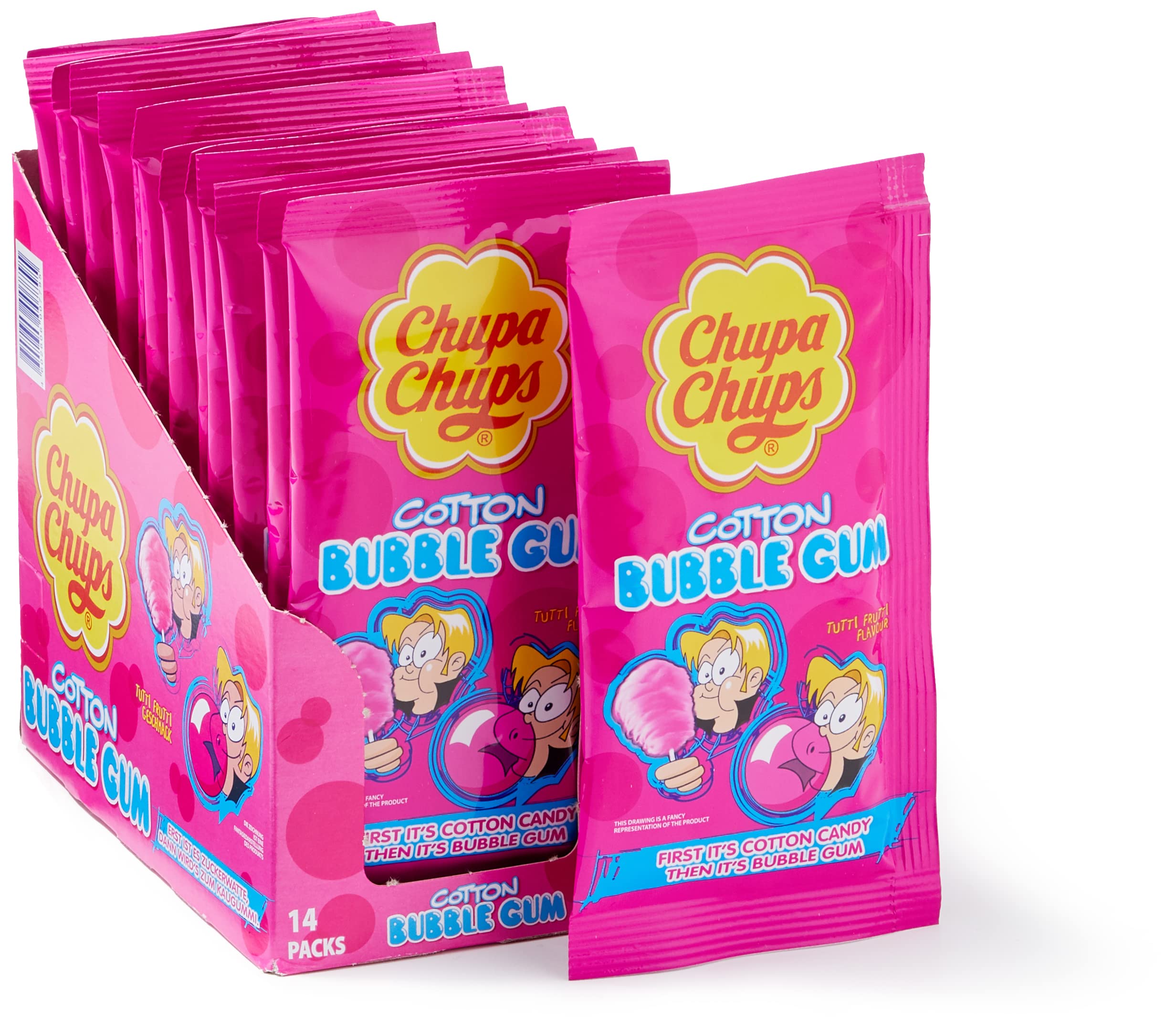 Chupa Chups Cotton Bubble Gum Tutti Frutti, 1er Pack (1 x 154 g)