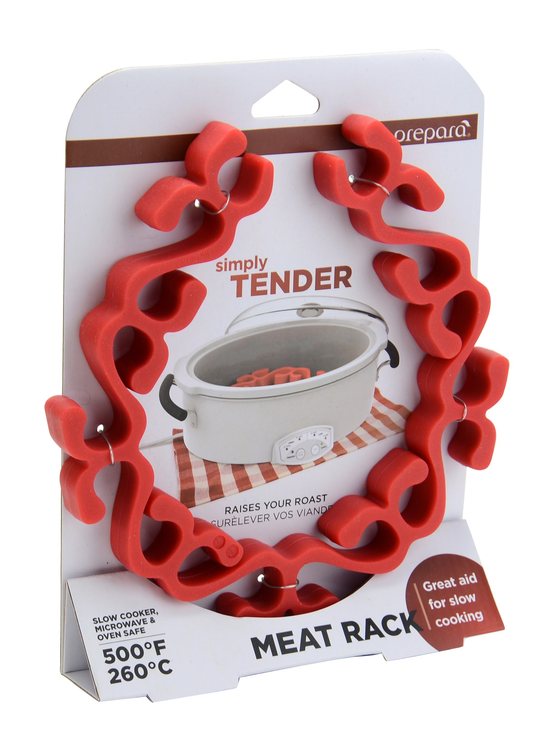 PreparaSilicone Meat Rack , Red