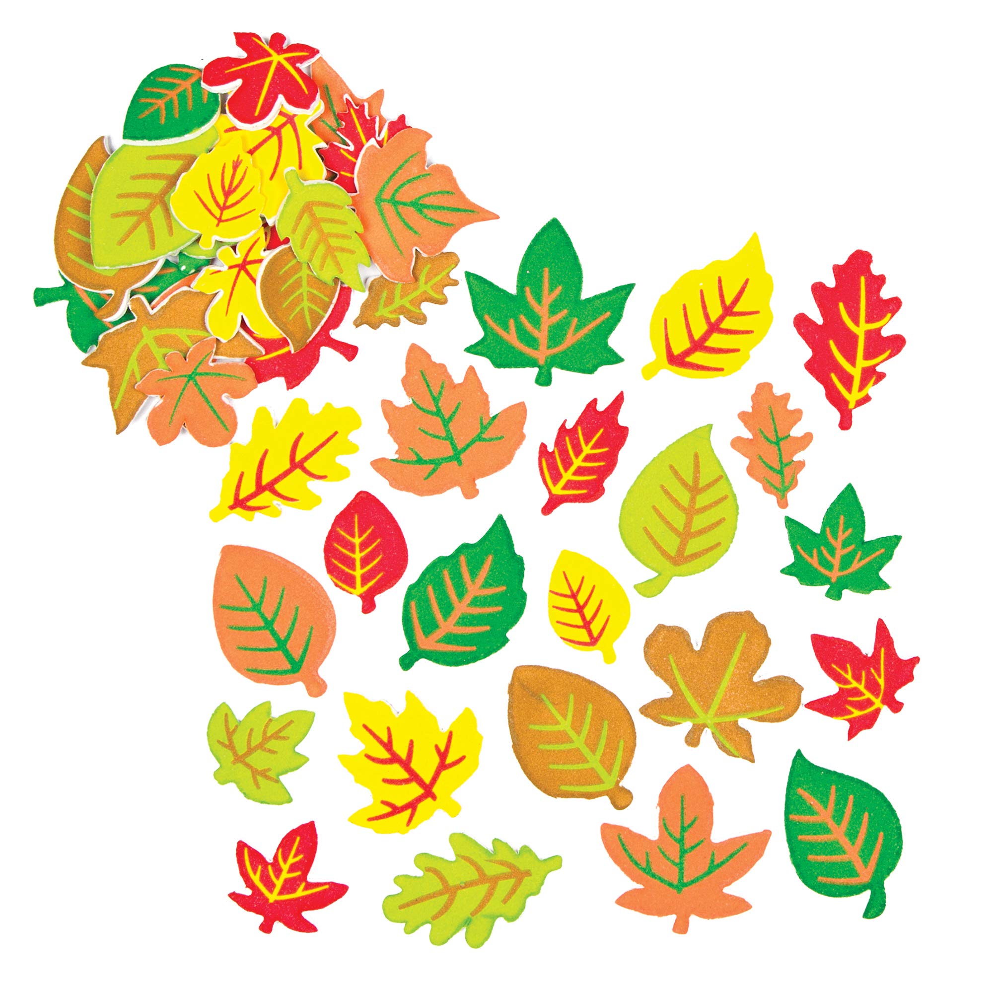 Baker RossAF547 Leaf Foam Stickers Arts and Craft Self Adhesive (Pack of 144), Assorted