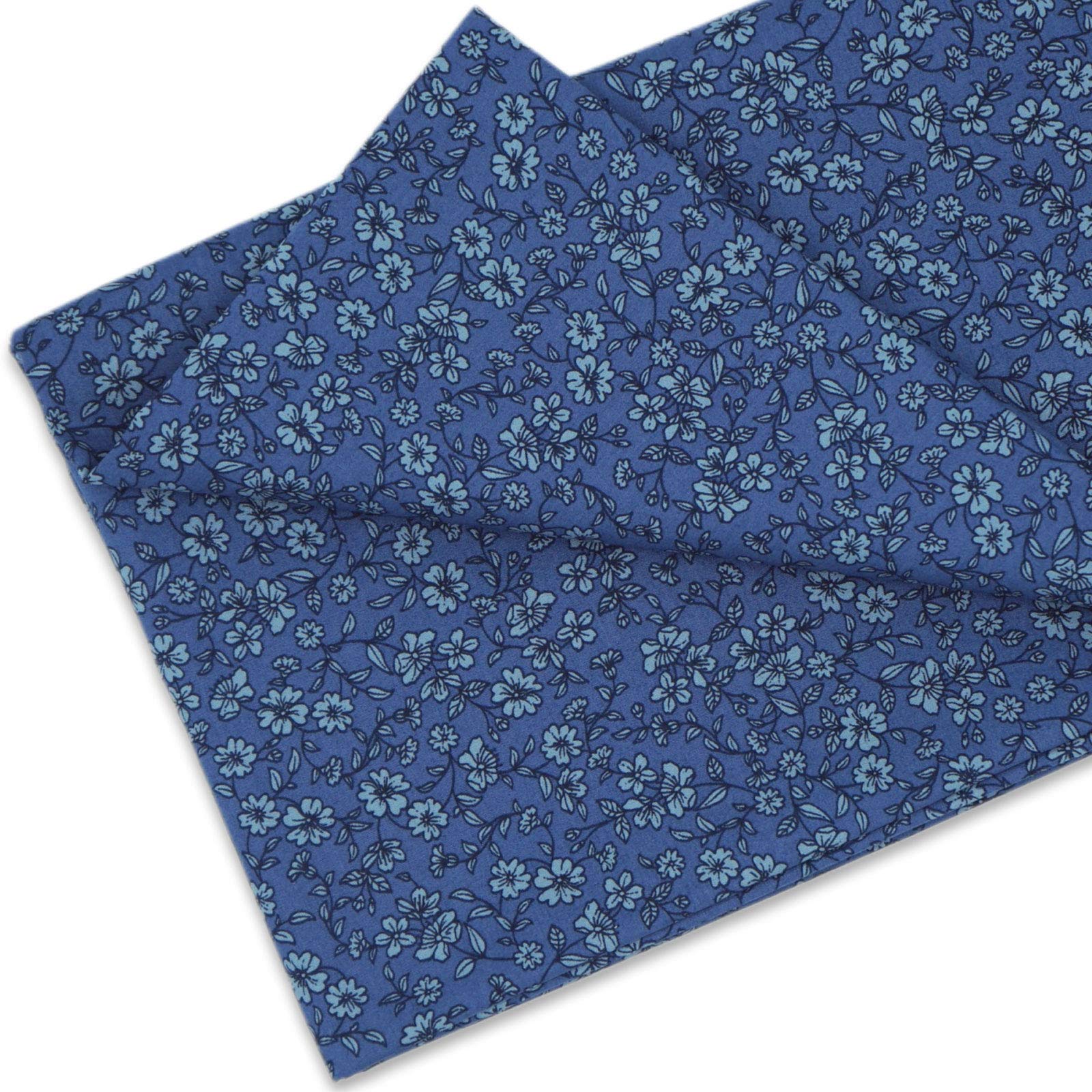 Master FAB -100% Cotton Fabric by The Yard for Sewing DIY Crafting Fashion Design Printed Floral(Spring Flowers Blue)