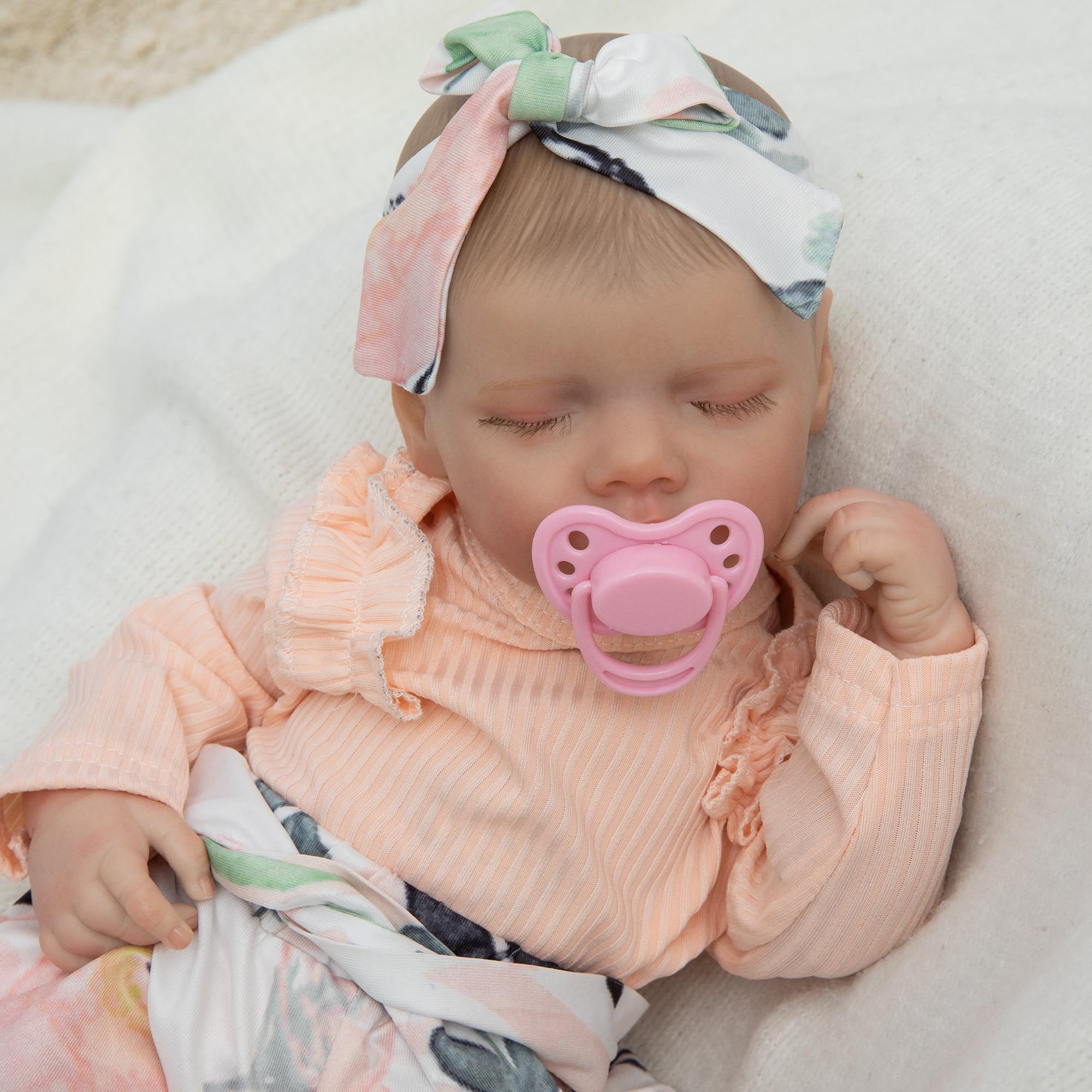 FANCCI Reborn Baby Dolls Sleeping, 18 Inch Realistic Baby Doll Full Vinyl Lifelike Baby Dolls, Real Life Baby Dolls Birthday Toys for Kids Age 3+ (TwinA)