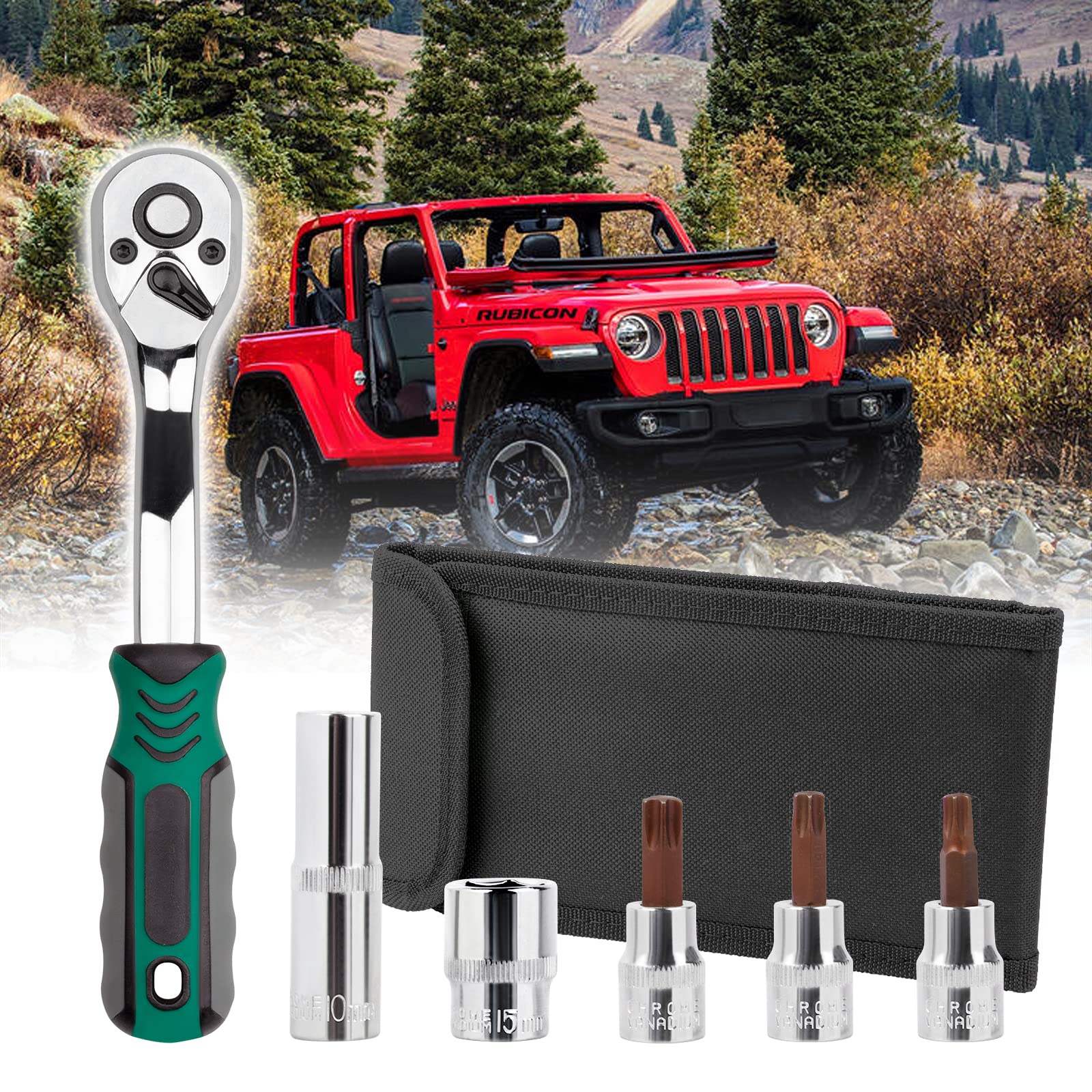 Wrangler Torx Tool Kit for Soft Top Hard Top Door Install Removal for Jeep Wrangler TJ JK JL & Gladiator Rubicon Sahara Unlimited Replacement for 82214166AB 68361574AB