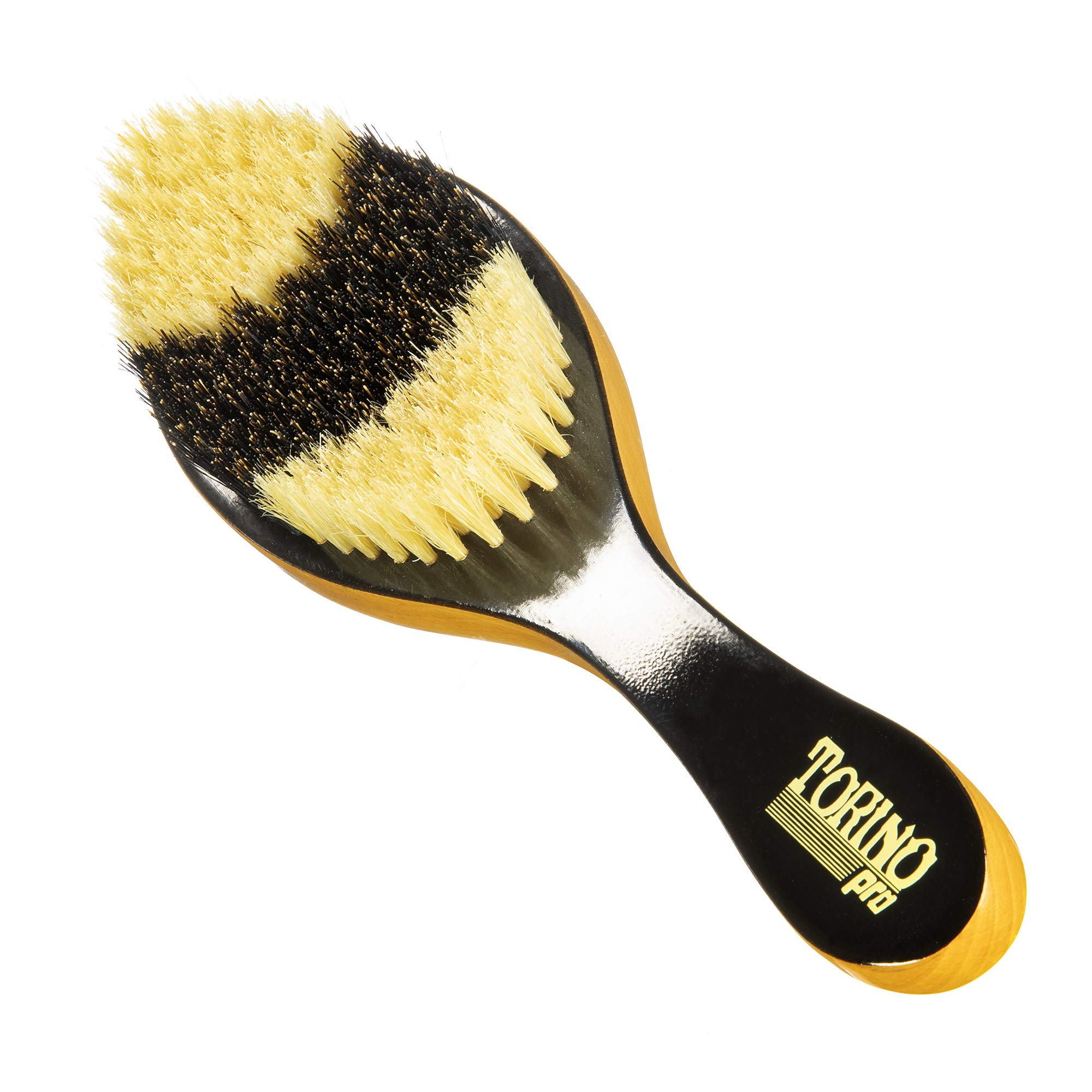 Torino Pro Medium Curve Brush By Brush King - #1640 - Patented Duet Collection- Different color on each side - Curved wave brush for 360 waves -