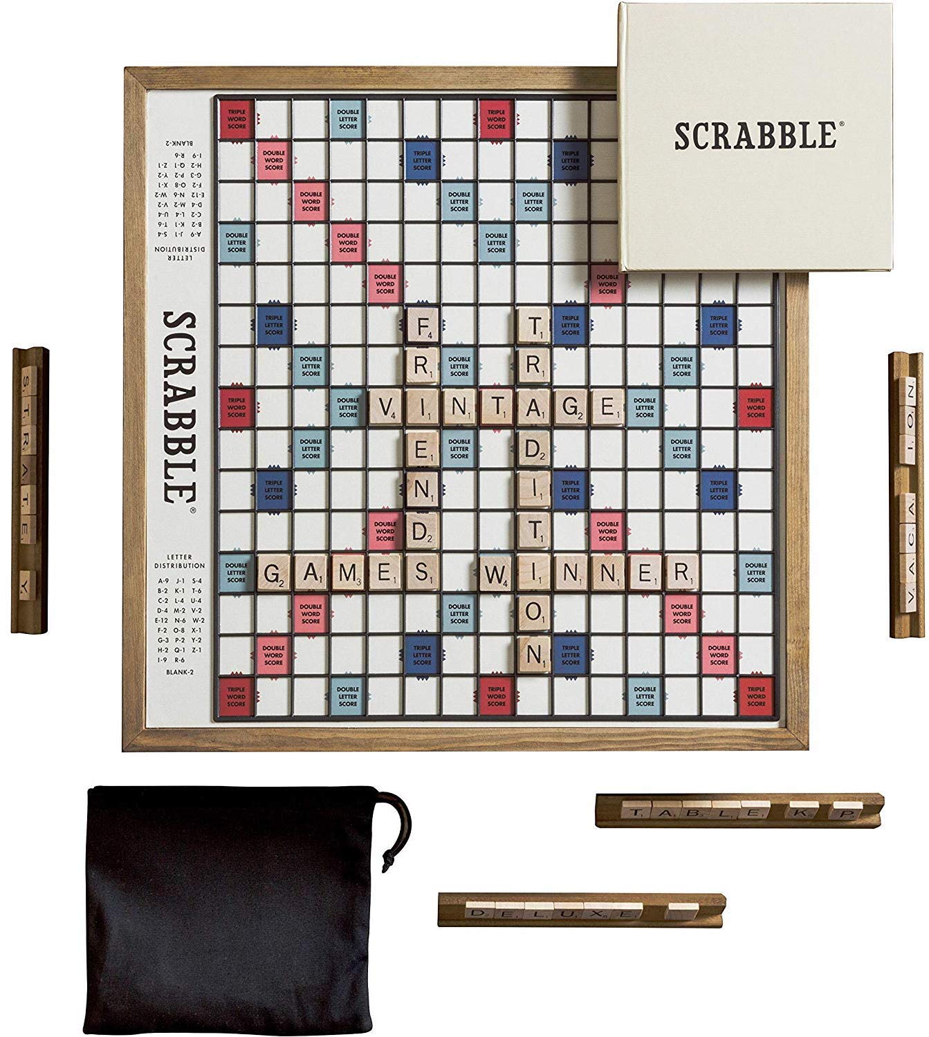 WS Game CompanyScrabble Deluxe Vintage Edition with Rotating Game Board