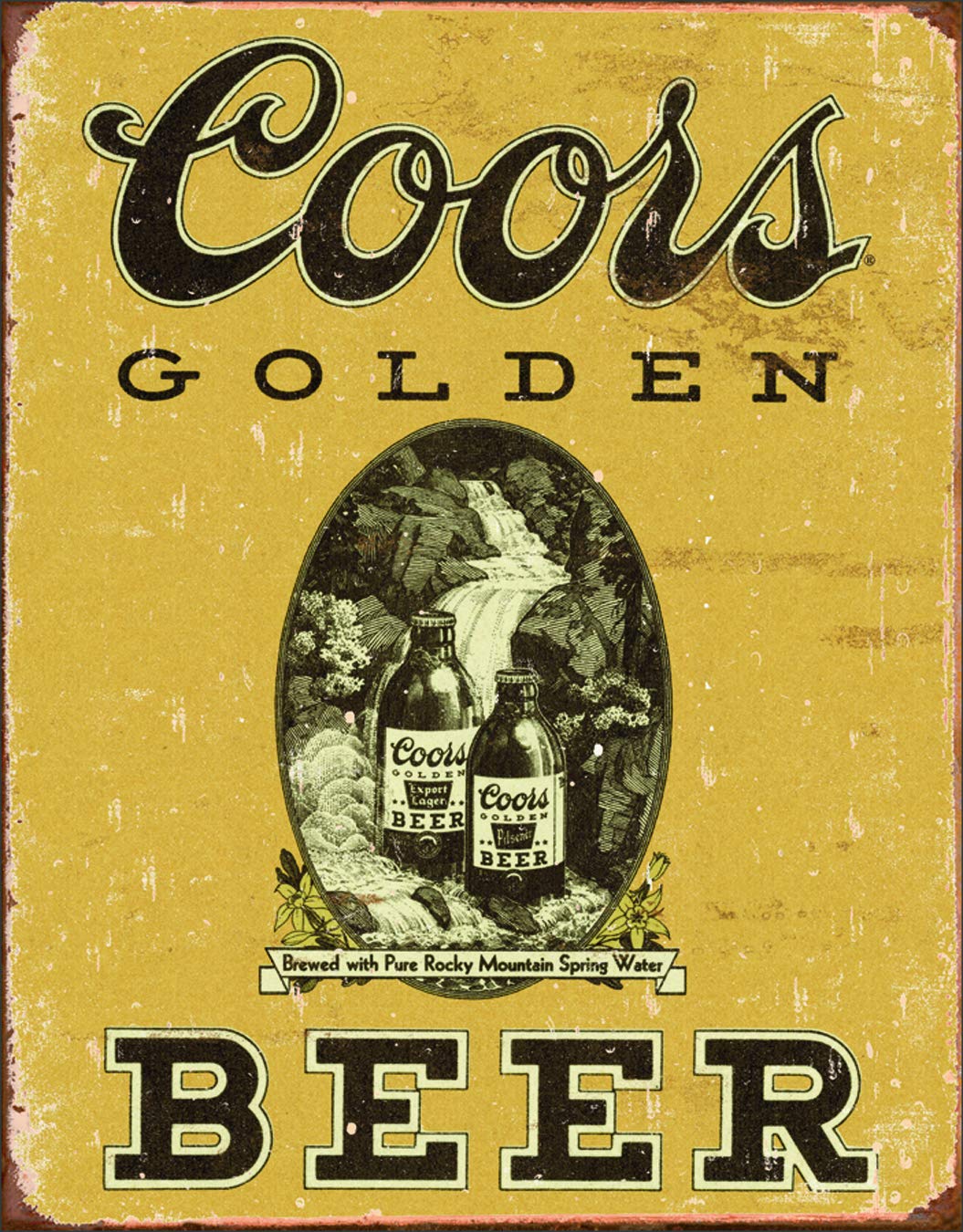 Coors Golden Vintage Tin Sign , 12x16