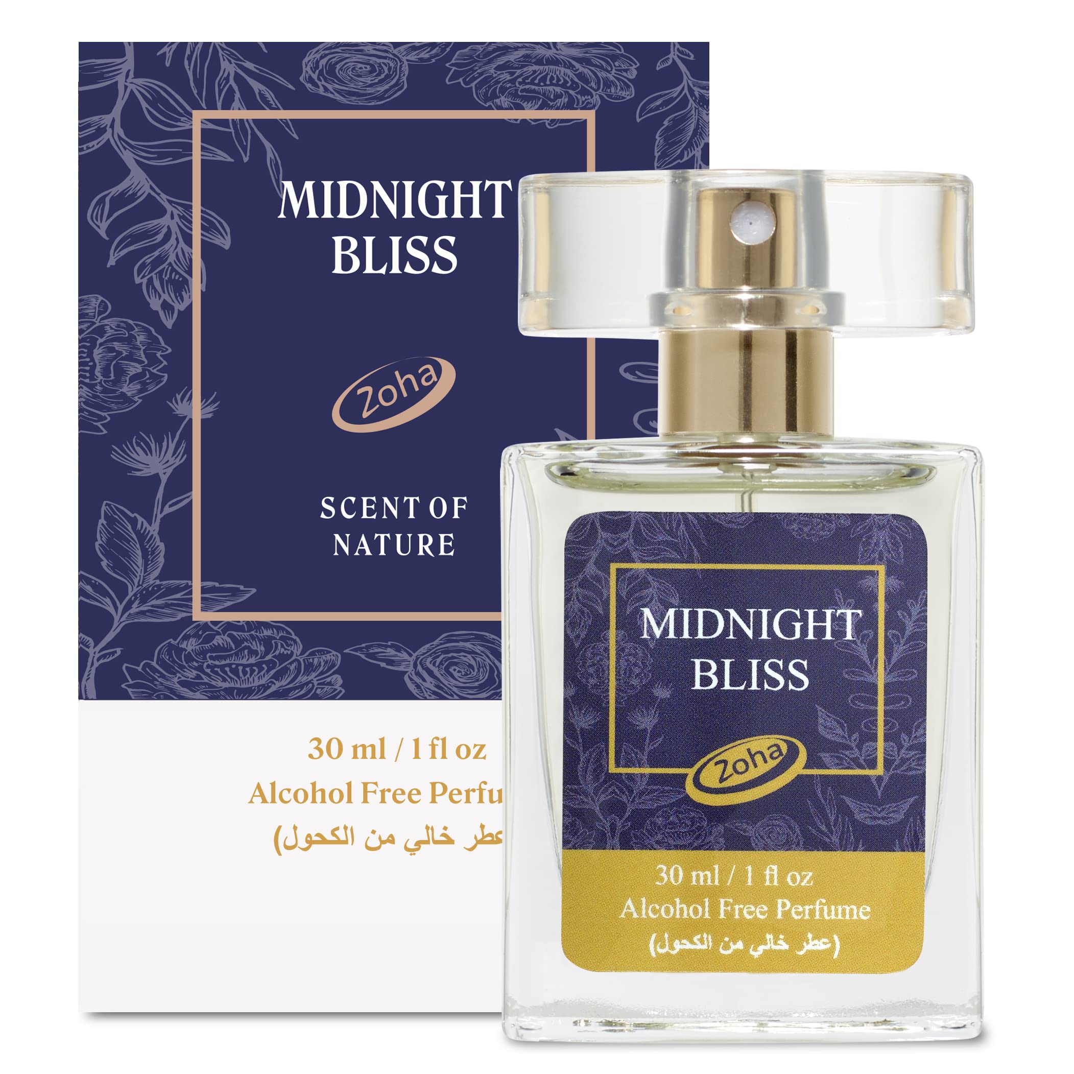 Midnight Bliss (a.k.a Midnight Bloom) - Alcohol free, oil Perfumes for Women and Men by Zoha, 30 ml/1.0 Oz