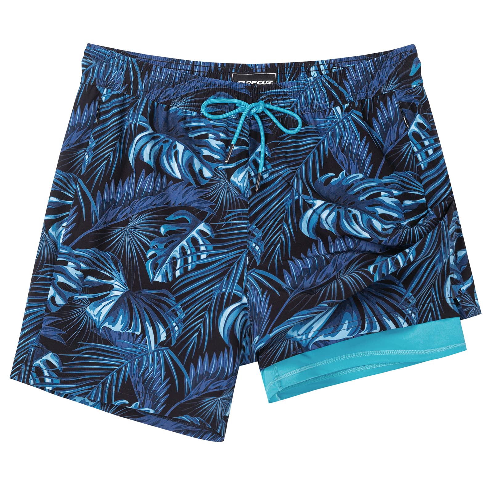 SURF CUZMens Swim Trunks with Compression Liner Swimming Trunks 5 Inch Bathing Suit Quick Dry Swim Shorts