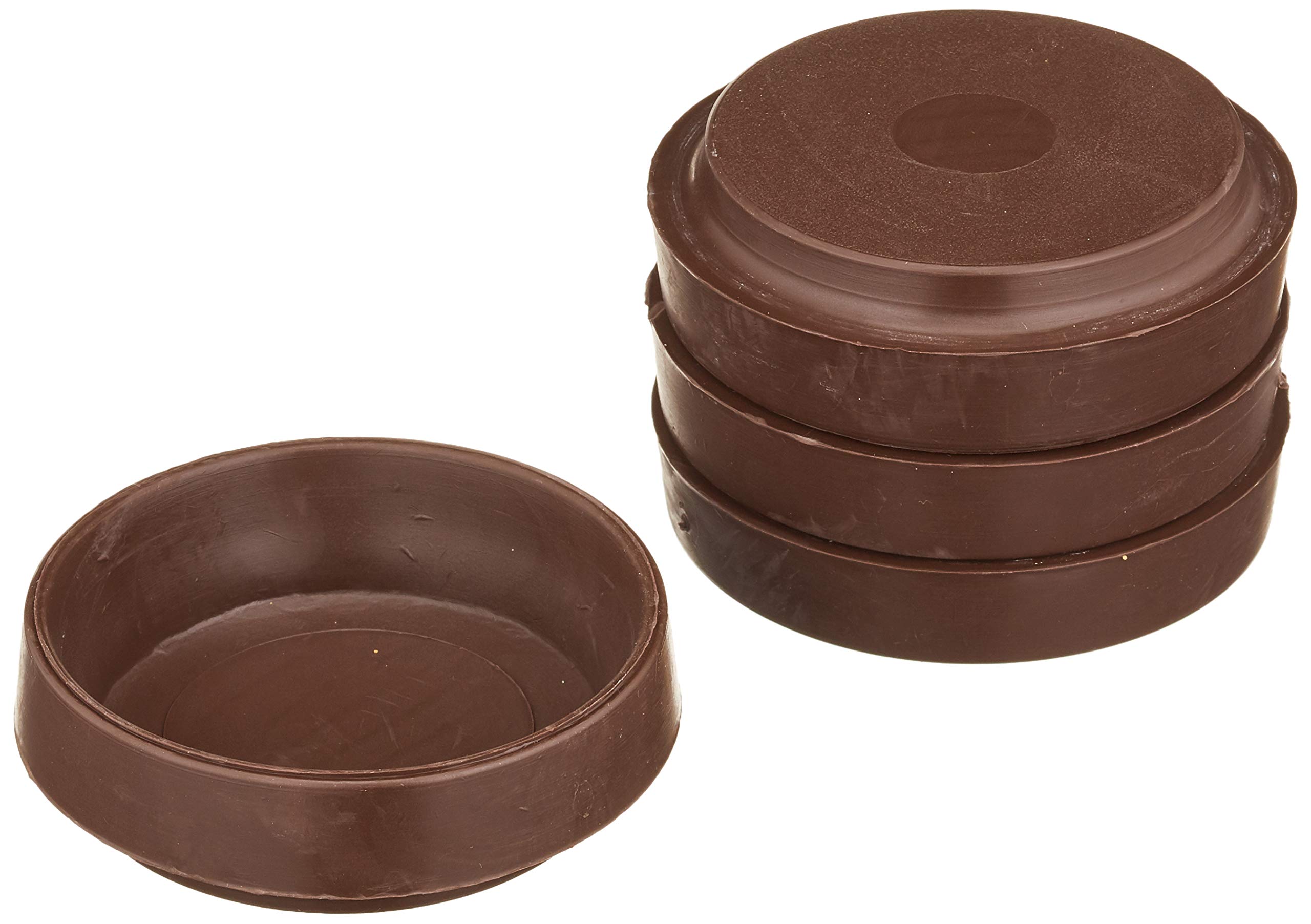 MerriwayBH01561 (4 Pcs) Non-Slip Rubber Castor Cups for Wood Hard Floors, Large Brown Outer Diameter 2.3/4" (70mm) - Pack of 4 Pieces