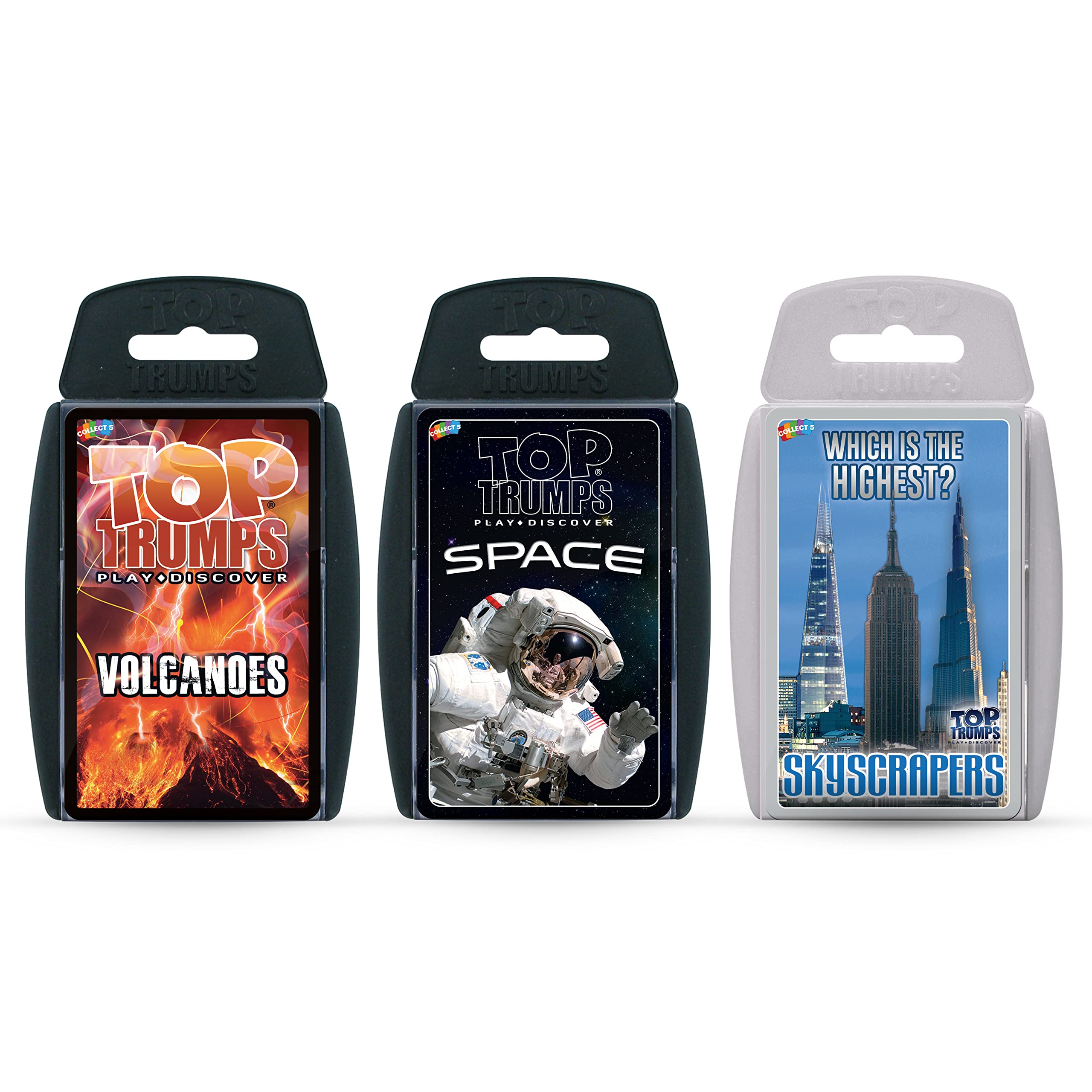 Earth and Space Top Trumps Educational Card Game Bundle; Entertaining Game with Volcanoes, Space, and Skyscrapers | Family Fun for Ages 6 & up