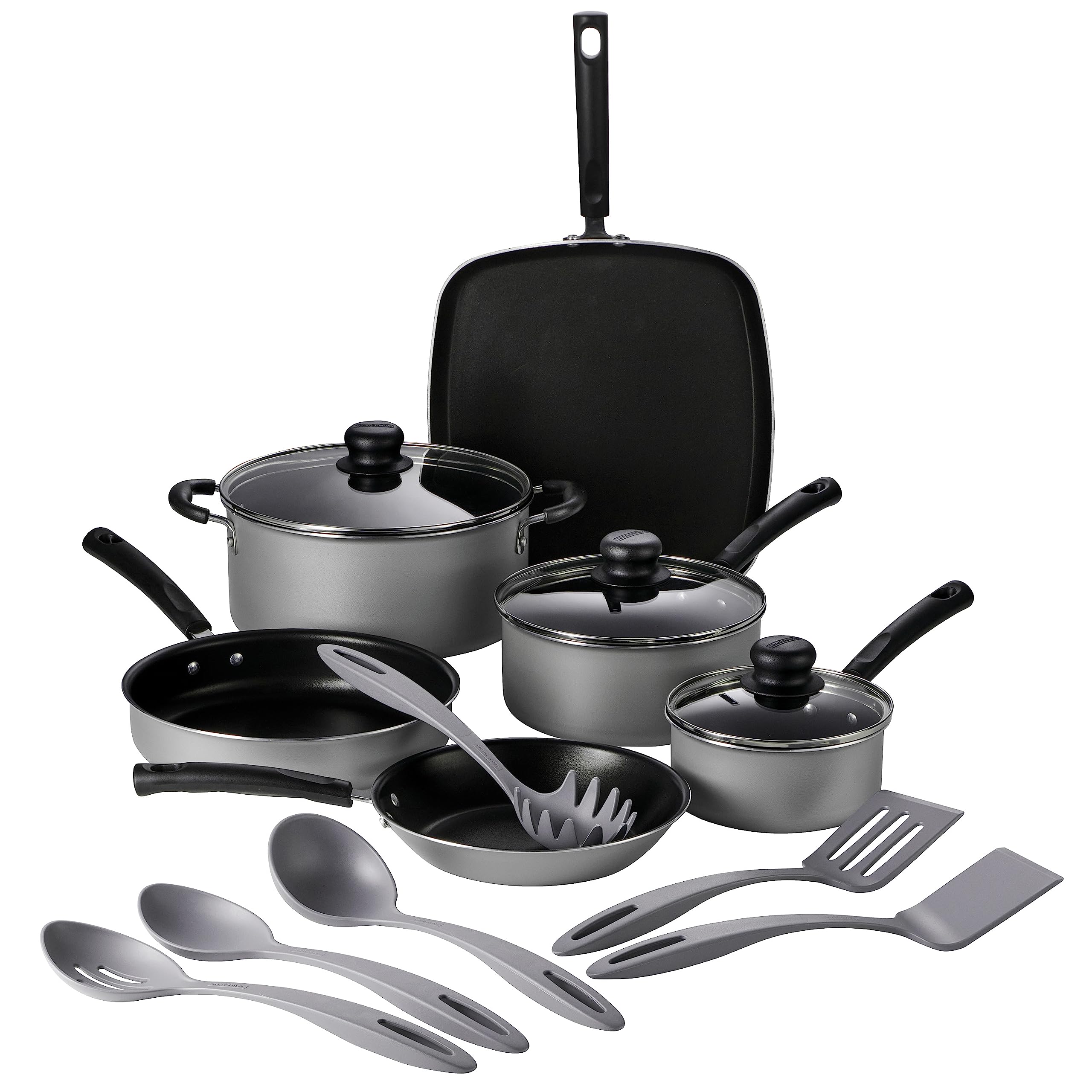 Tramontina 15 pc Aluminum Nonstick Cookware Set with Utensils - Silver, 80143/035DS