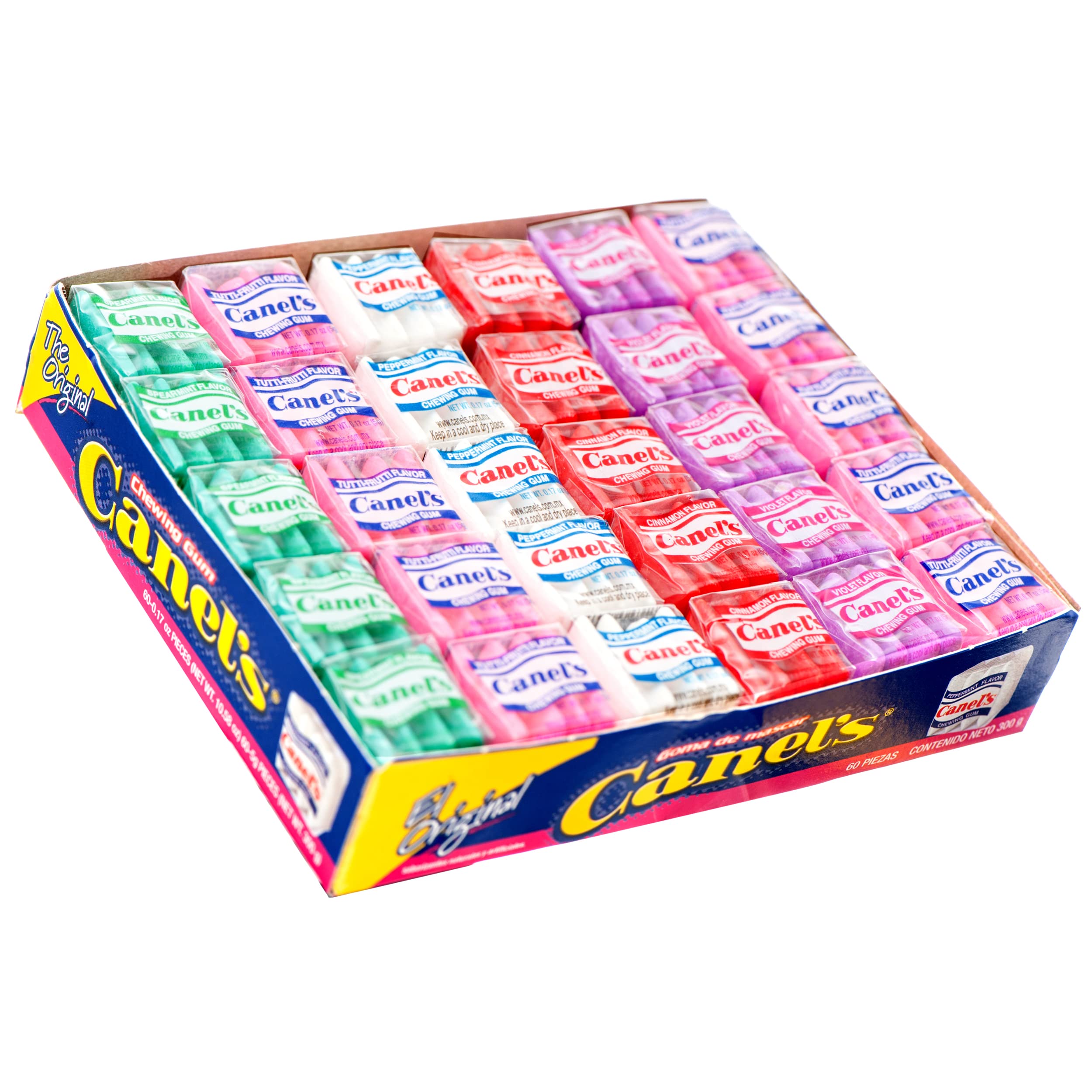 Canel's Goma de Mascar Assorted Original Flavor Mexican Chewing Gum (60 x 0.17 oz. Packs)