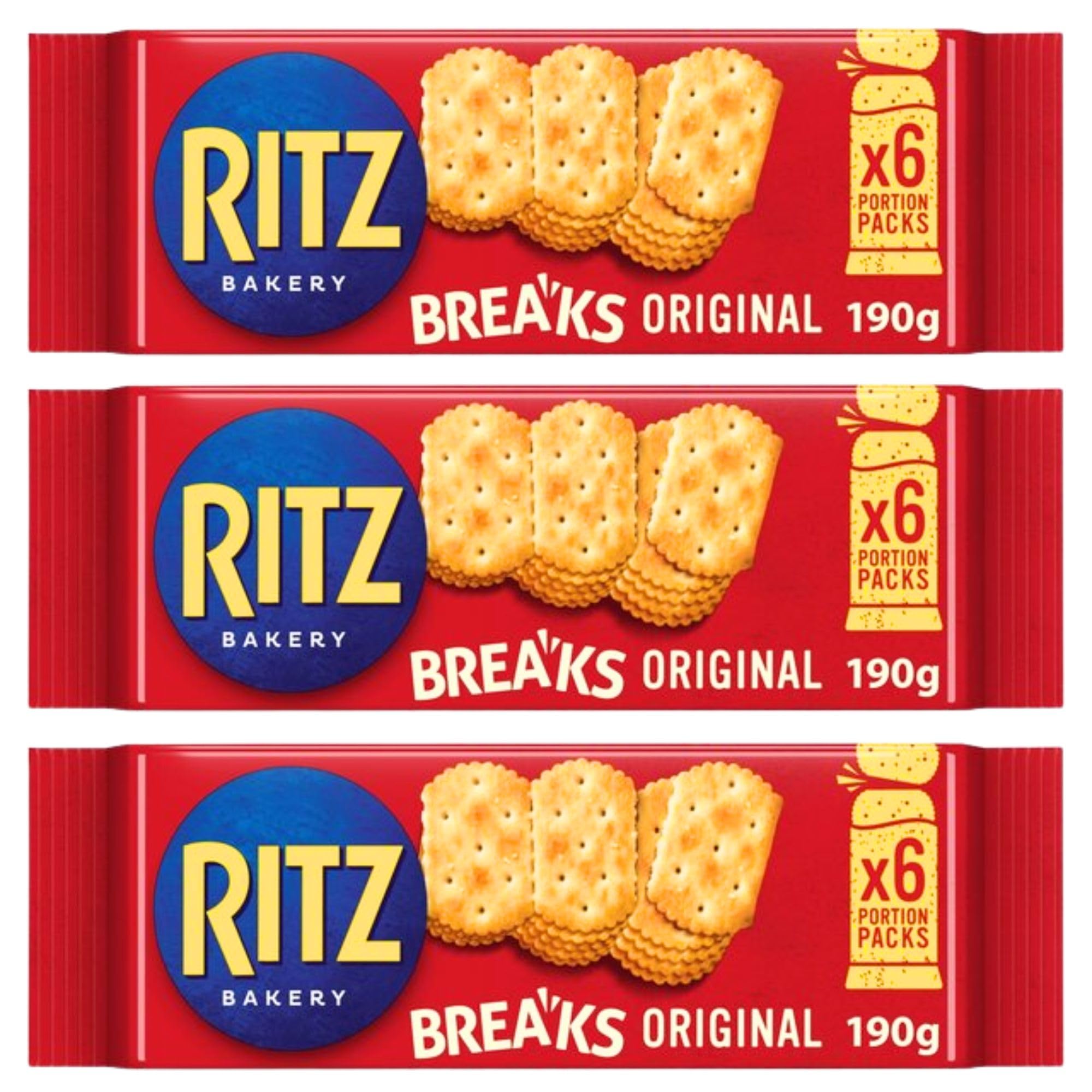 Cracker Bundle Consisting Salted Ritz Breaks Crackers Original 190g (3 Pack) – Total 570g