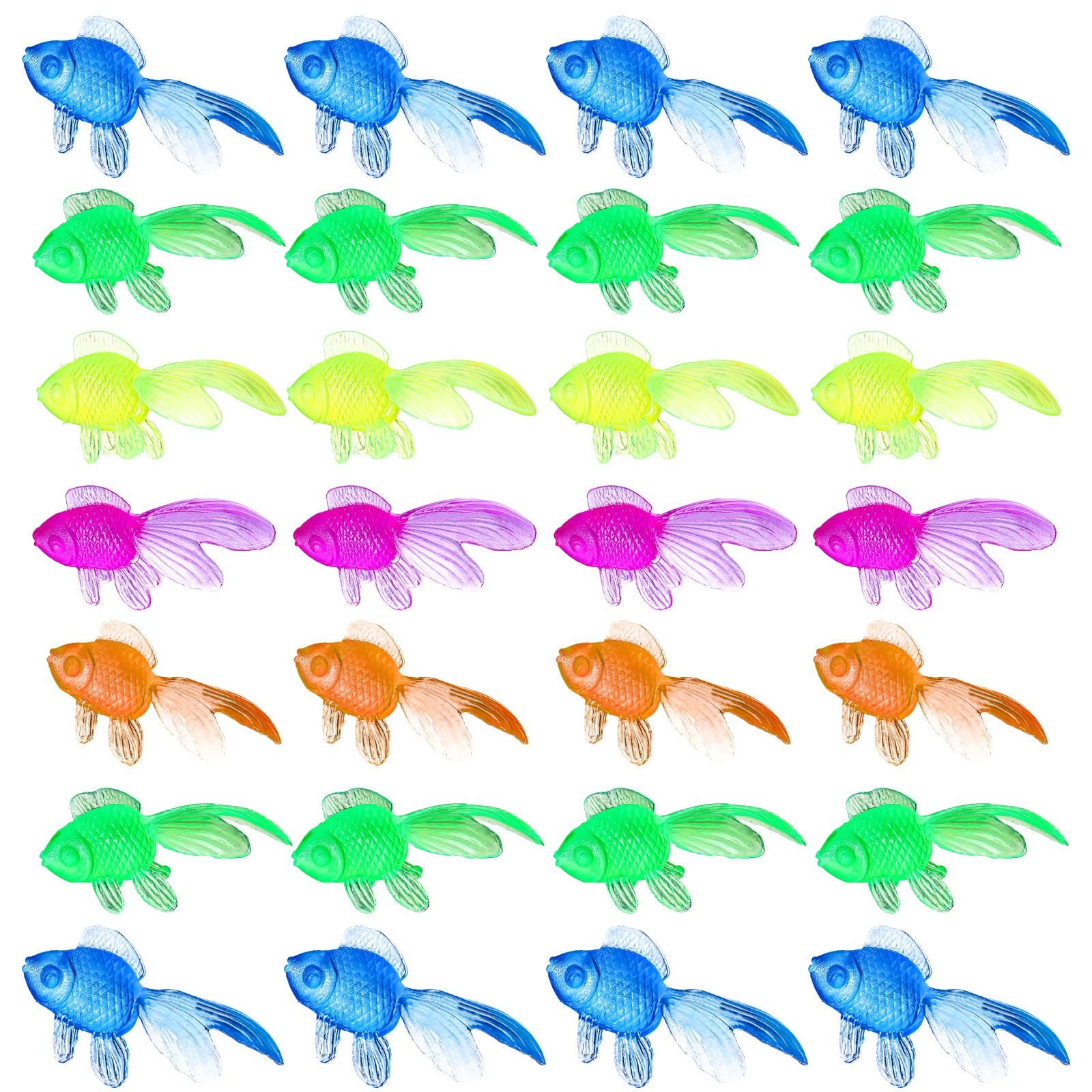 WILLBOND 100 Pieces Mini Plastic Goldfish Fake Fish Decoration Sea Animals Toys Colorful Gold Fish Animal Toys Sea Fish Life Party Favor Gift Display Toys Prizes Supplies, 1.9 Inch