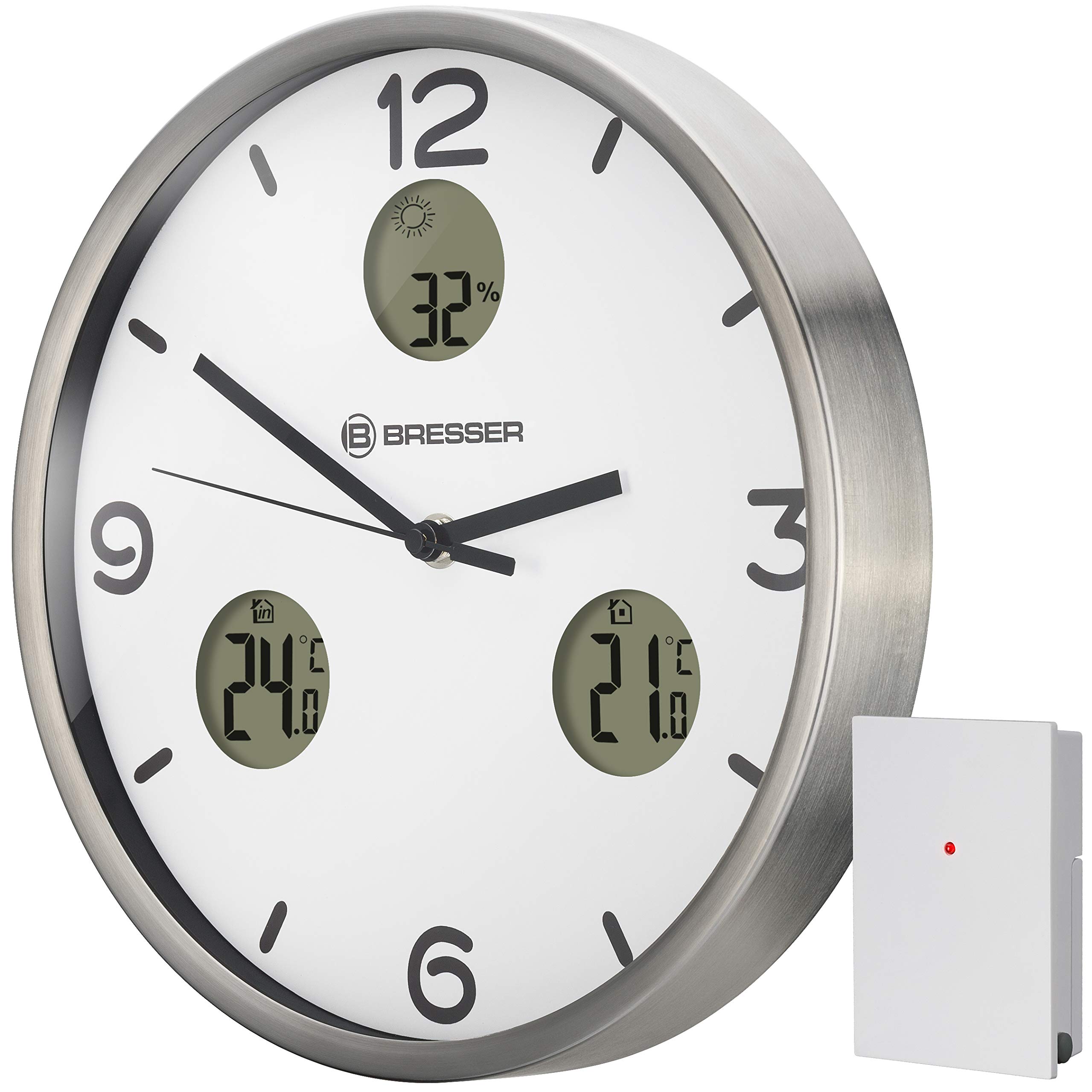 BRESSER Wall Clock, White, 30 cm