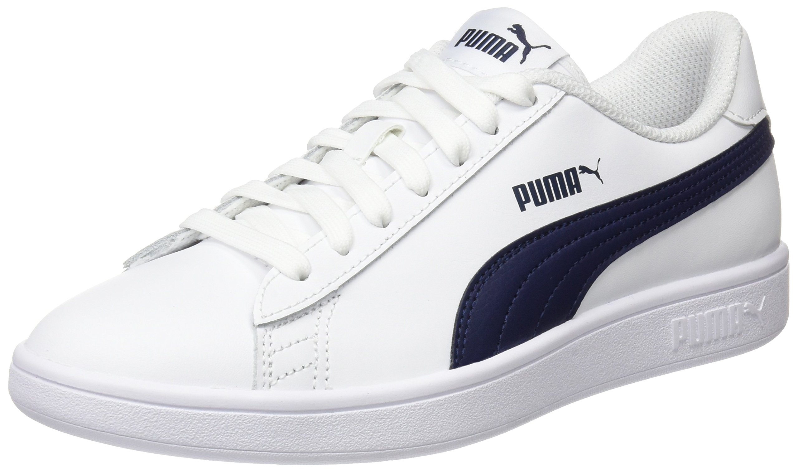 PUMAunisex adult Smash V2 Low-Top Sneakers Shoes, Color: White/Black/White, Size: 40 EU