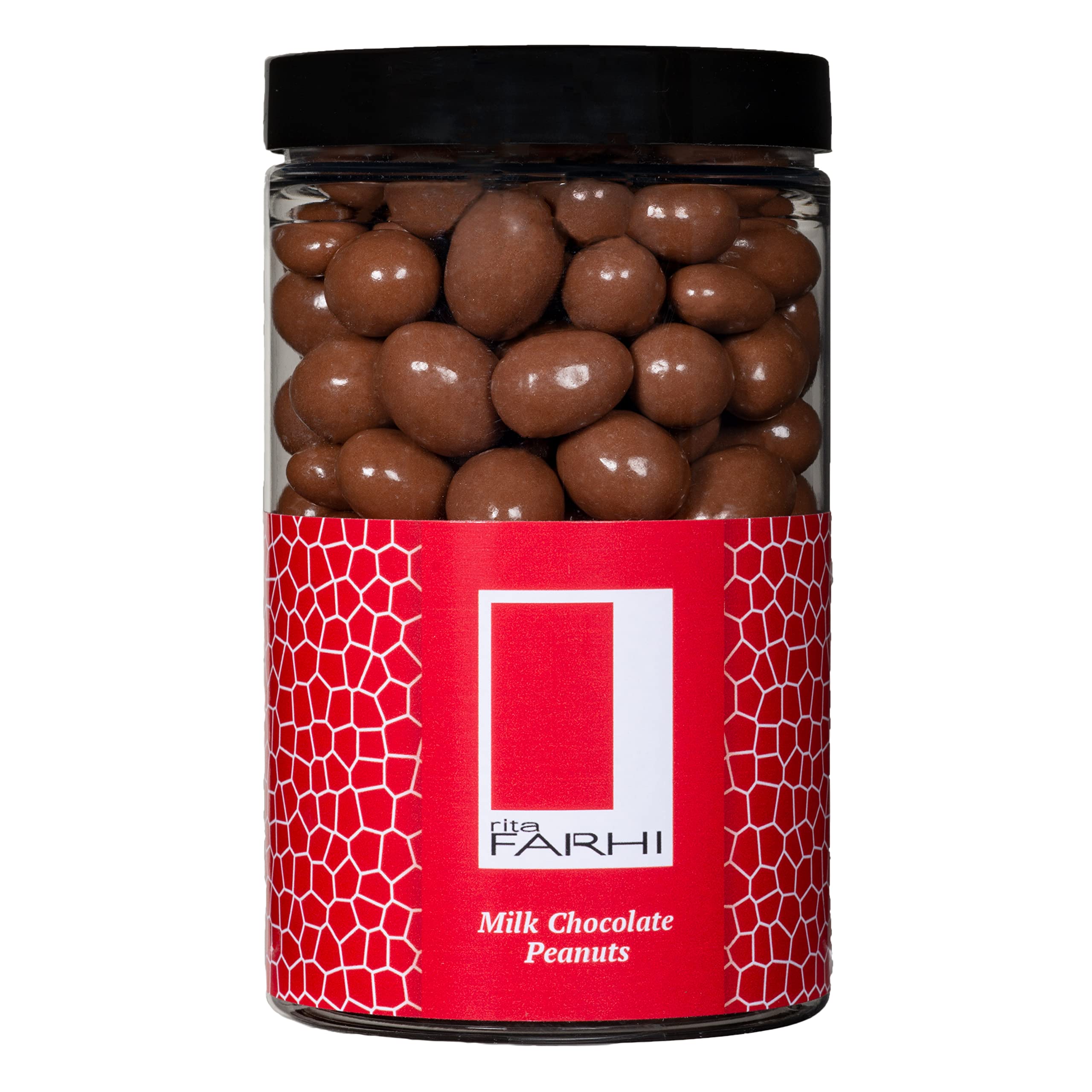 Rita Farhi Milk  Chocolate  Covered  Peanuts  in a Gift Jar | Vegetarian and  Chocolate  Gift -  Chocolate  Coated Nuts - 315 g