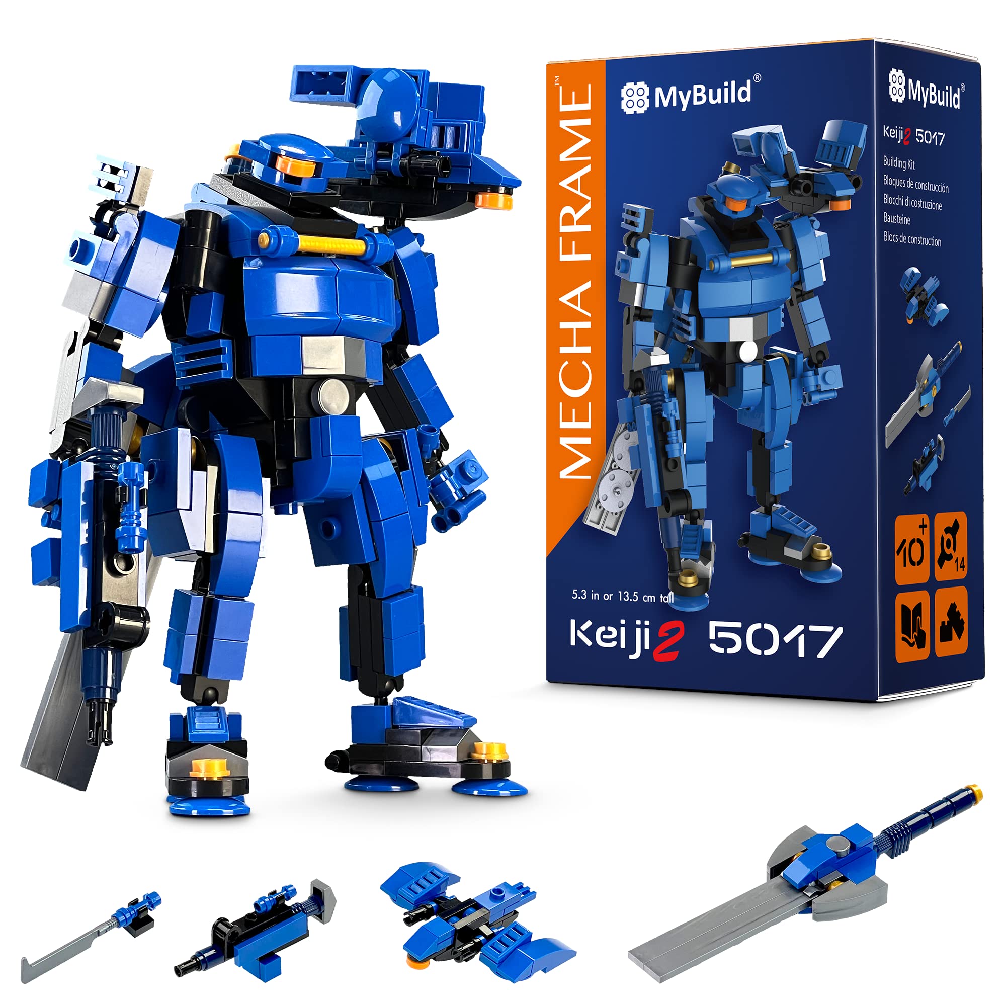 MyBuild Mecha Frame Sci-Fi Series Keiji 2 - Manga Inspired Futuristic Robot Mech Building Set, Creative Play with Building Bricks, Collectible Figure 5017