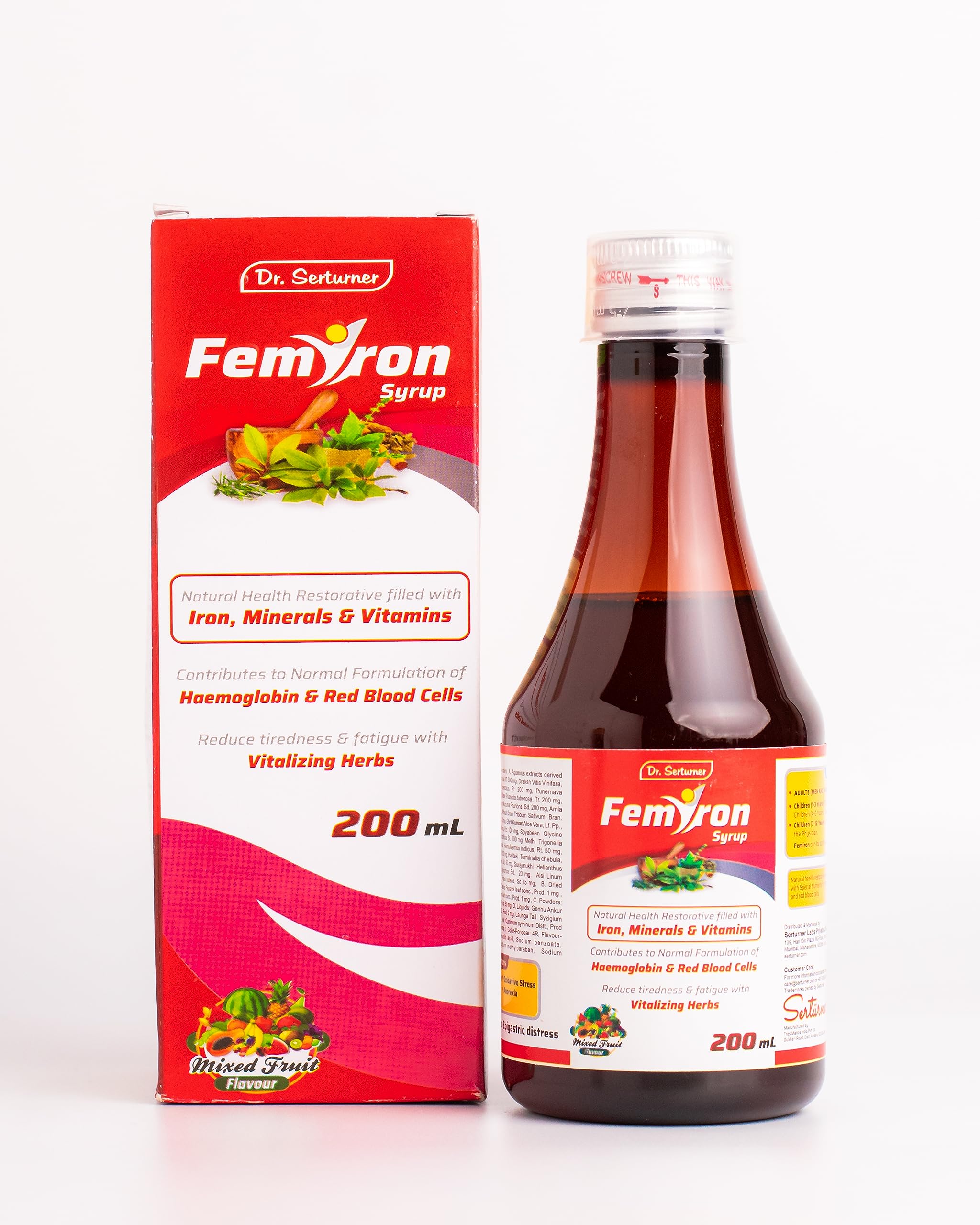 FEMYRON SYP | Reduces Tiredness & Fatigue | Best for Iron & Anemic Nutrients | 200 mL