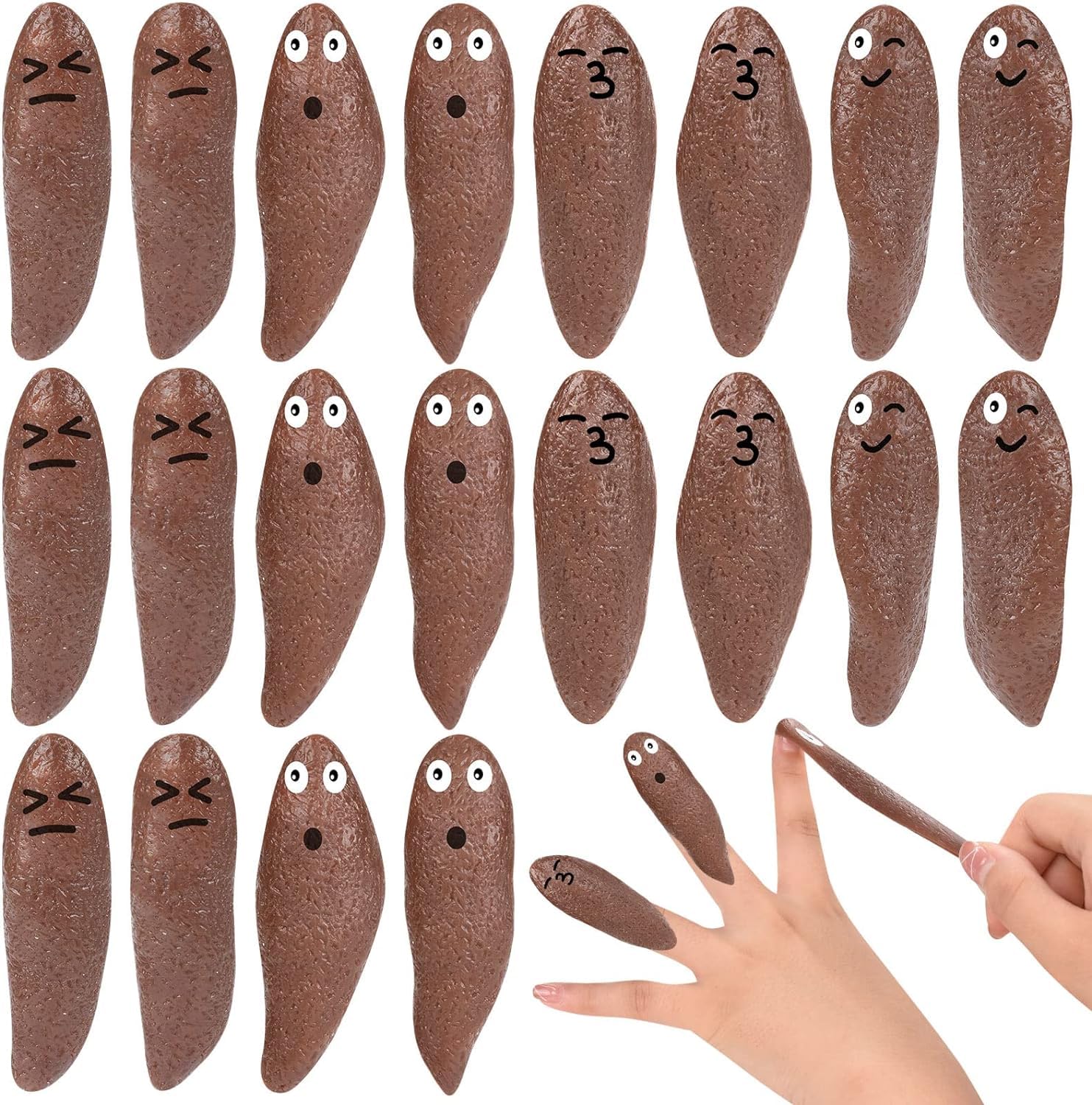 20pcs Finger Slingshot Toys - Hilarious Novelty Fake Poop for Fun and Amusement, for Parties and Gags