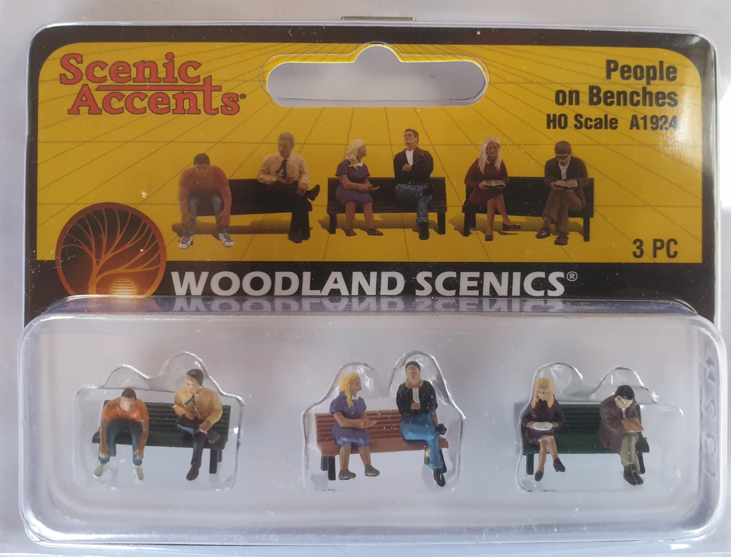 Woodland Scenics A1924 People Sitting on Benches Waiting Figures Track H0 HO 1:87 People on Benches WA1924