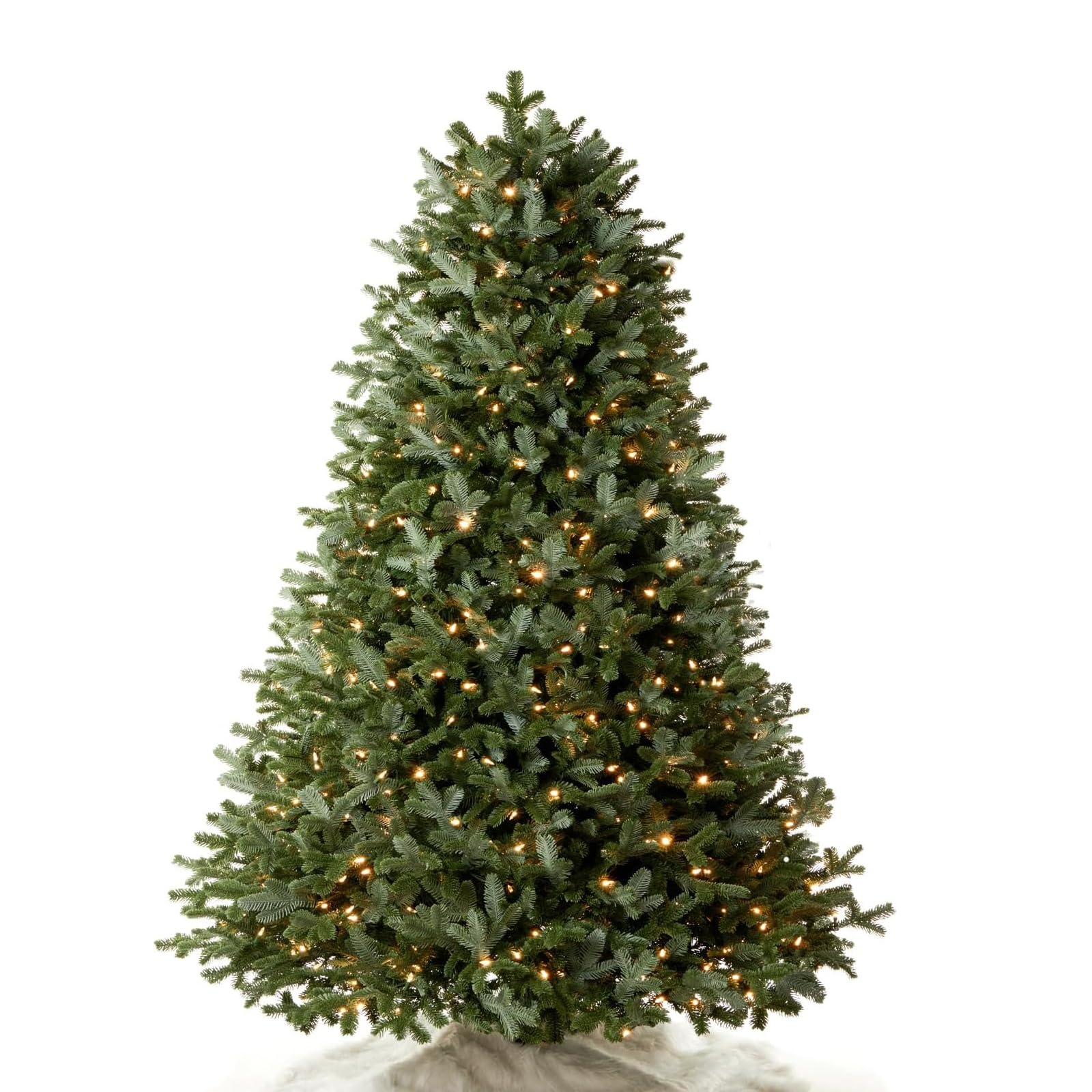 NIBEMINENT Pre-lit Christmas Tree 6FT,PE Artificial Hinged Christmas Pine Tree Prelighted Holiday Xmas Tree for Home Party Decoration with 300 Lights and 900 Branch Tips, Green