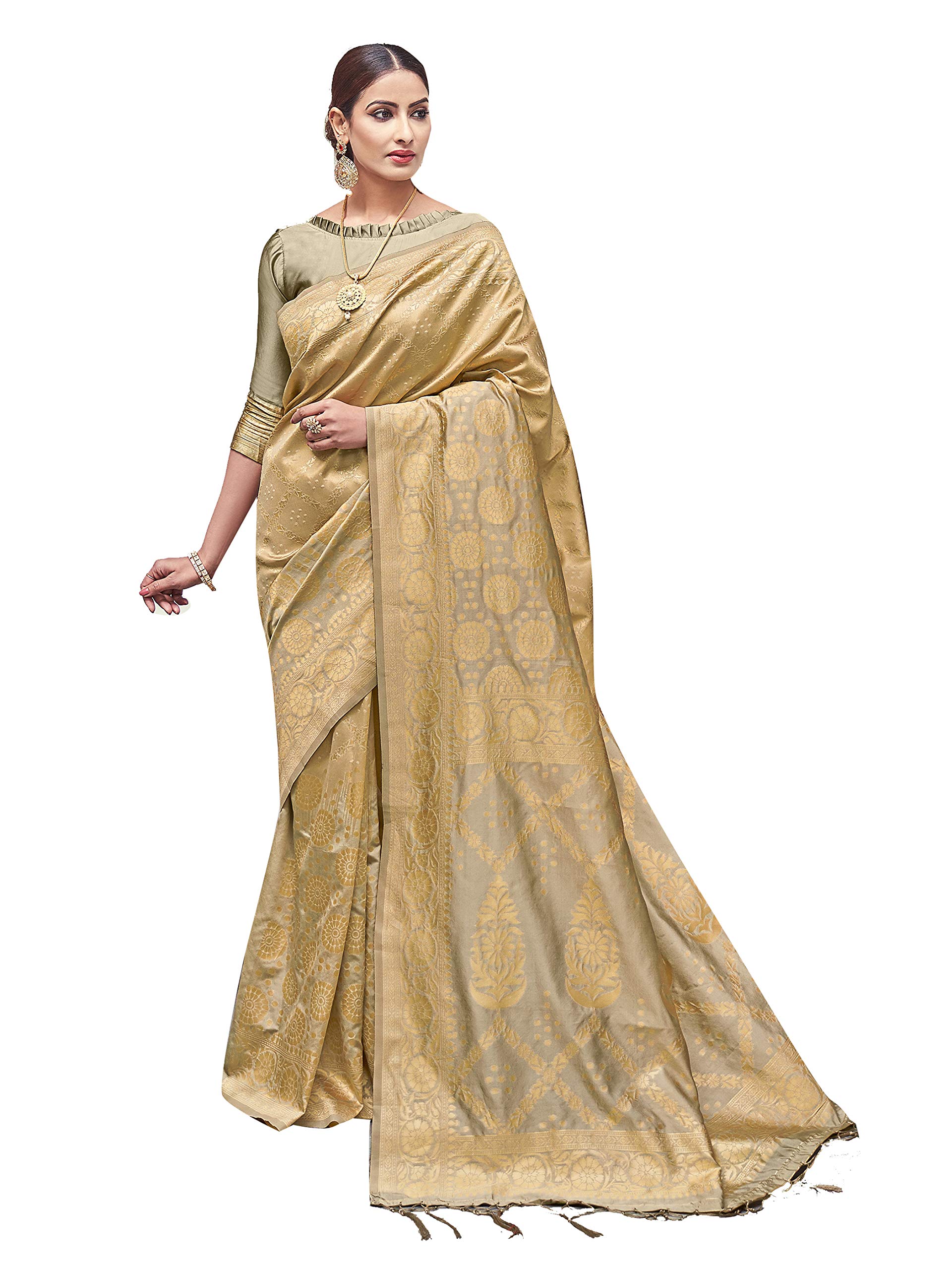 Elina fashion Sarees For Women Banarasi Art Silk Woven Saree || Designer Indian Wedding Gift Sari with Unstitched Blouse