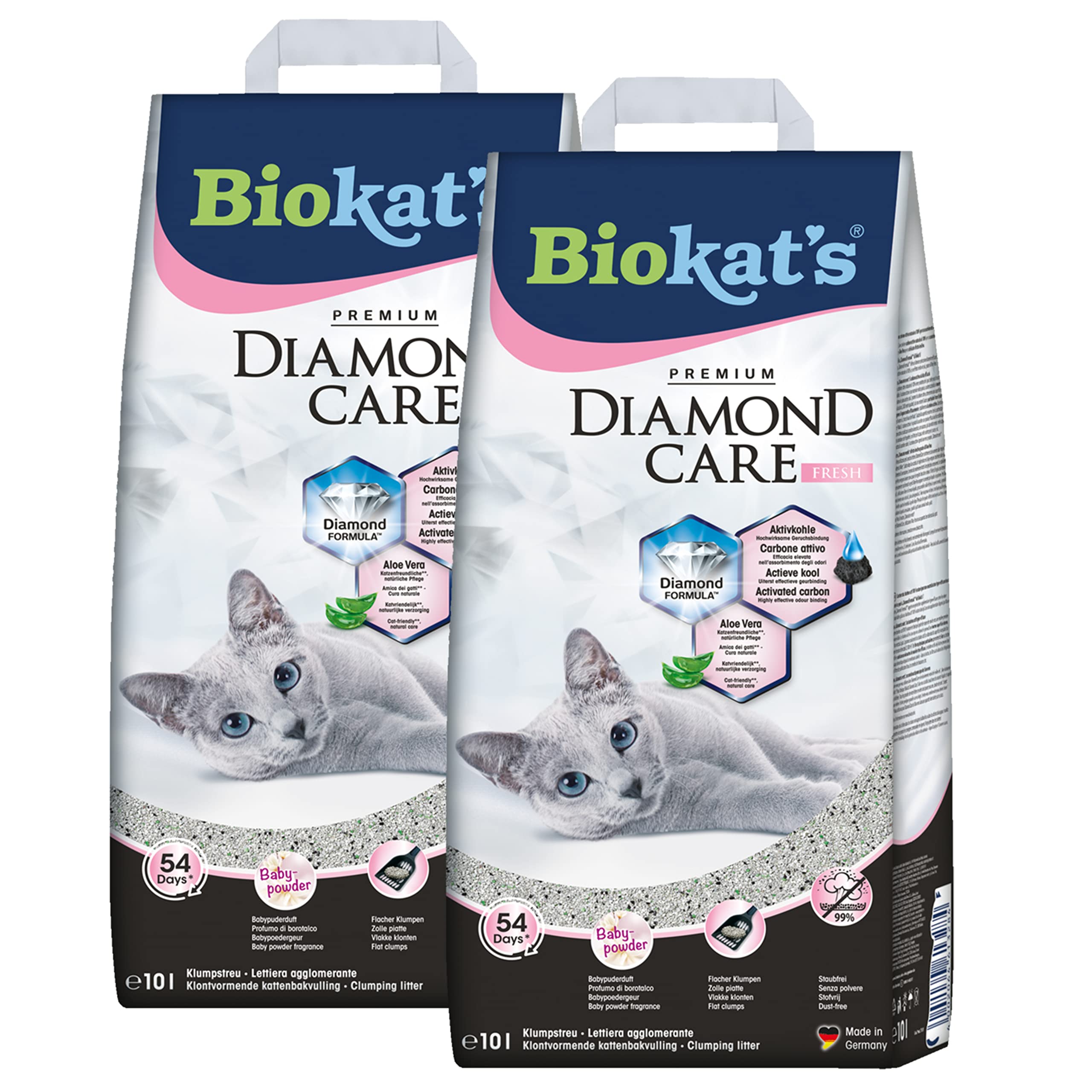 Biokat's 613079 Diamond Care Fresh U 10L (Pack of 2)