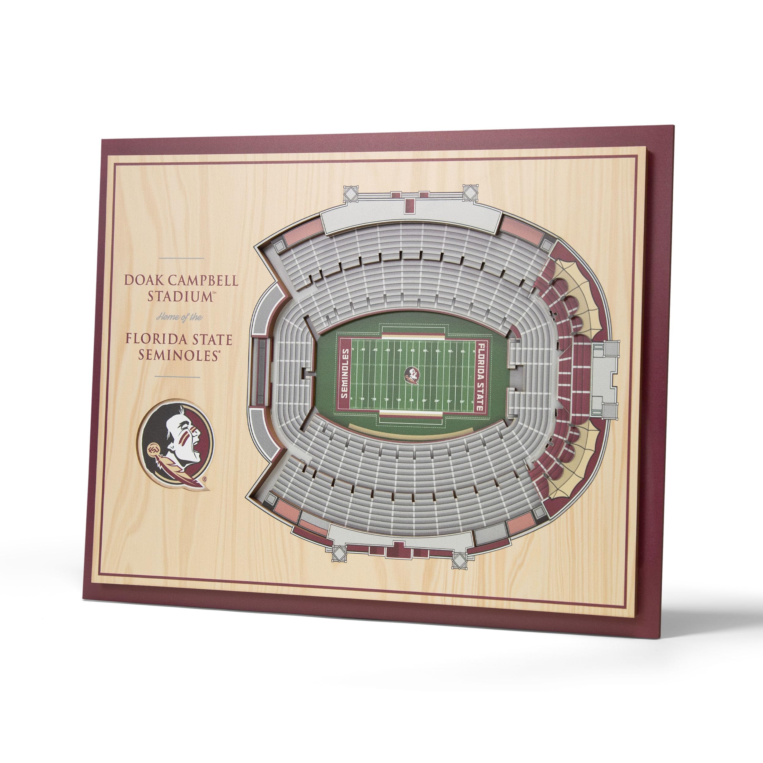 YouTheFan NCAA Florida State Seminoles 5-Layer StadiumView 3D Wall Art - Doak Campbell Stadium