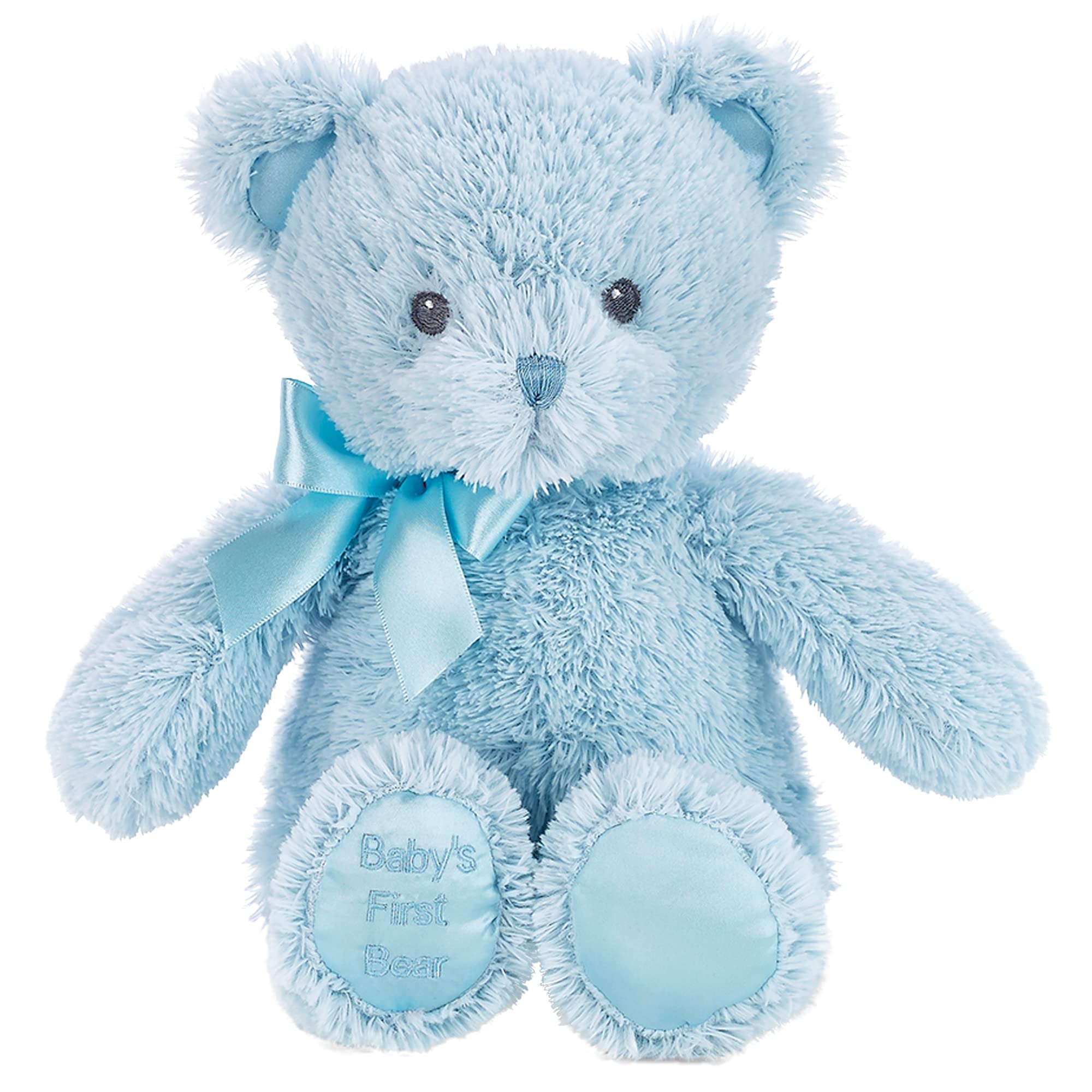 Bearington CollectionBabys First Teddy Bear Blue Plush Stuffed Animal, 12