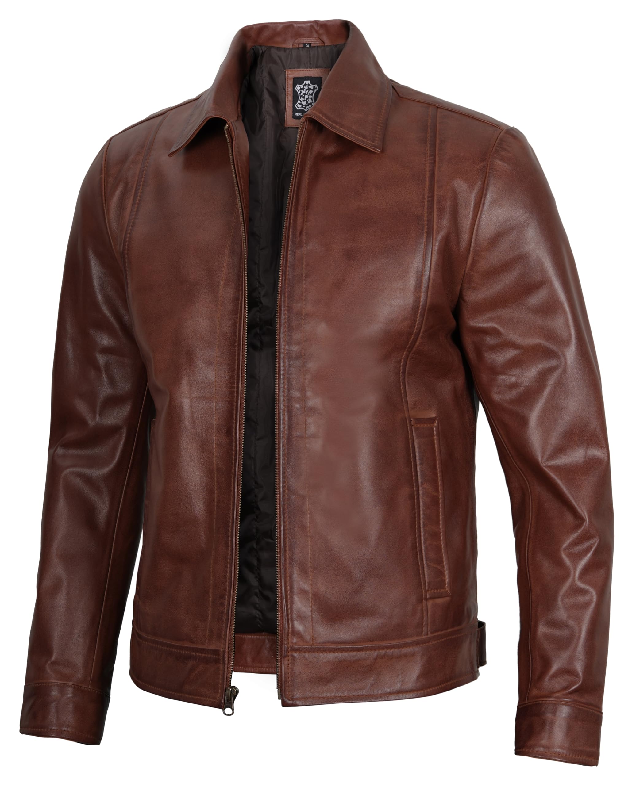 Fjackets Men's Leather Jacket - Real Lambskin Leather Jackets For Men