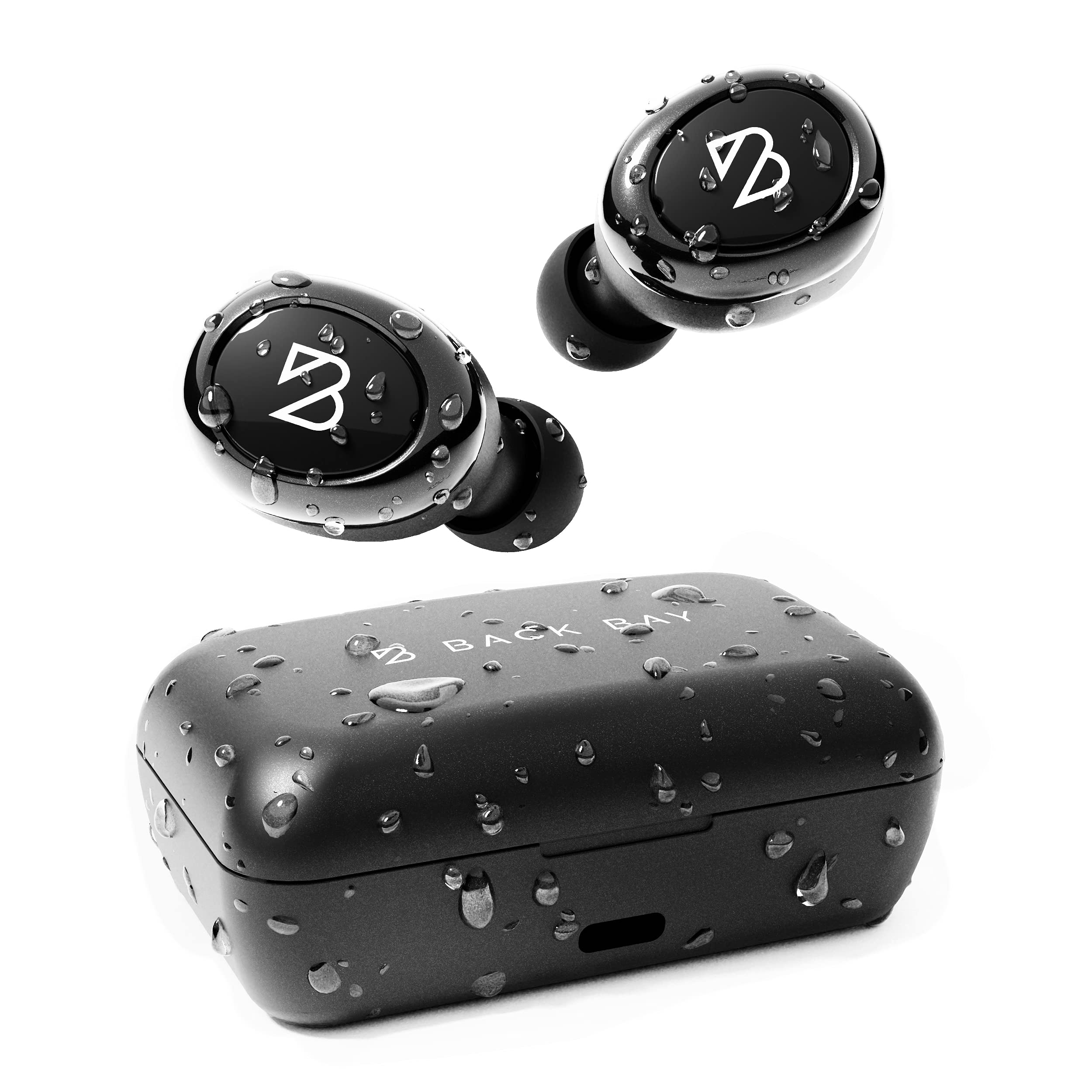 Duet 50 Pro – Sweatproof Wireless Bluetooth Earbuds. 130 Hour Long Battery Life for iPhone, Android. Mini Charging Case, TWS Headphones with Microphone, Gift for Runners