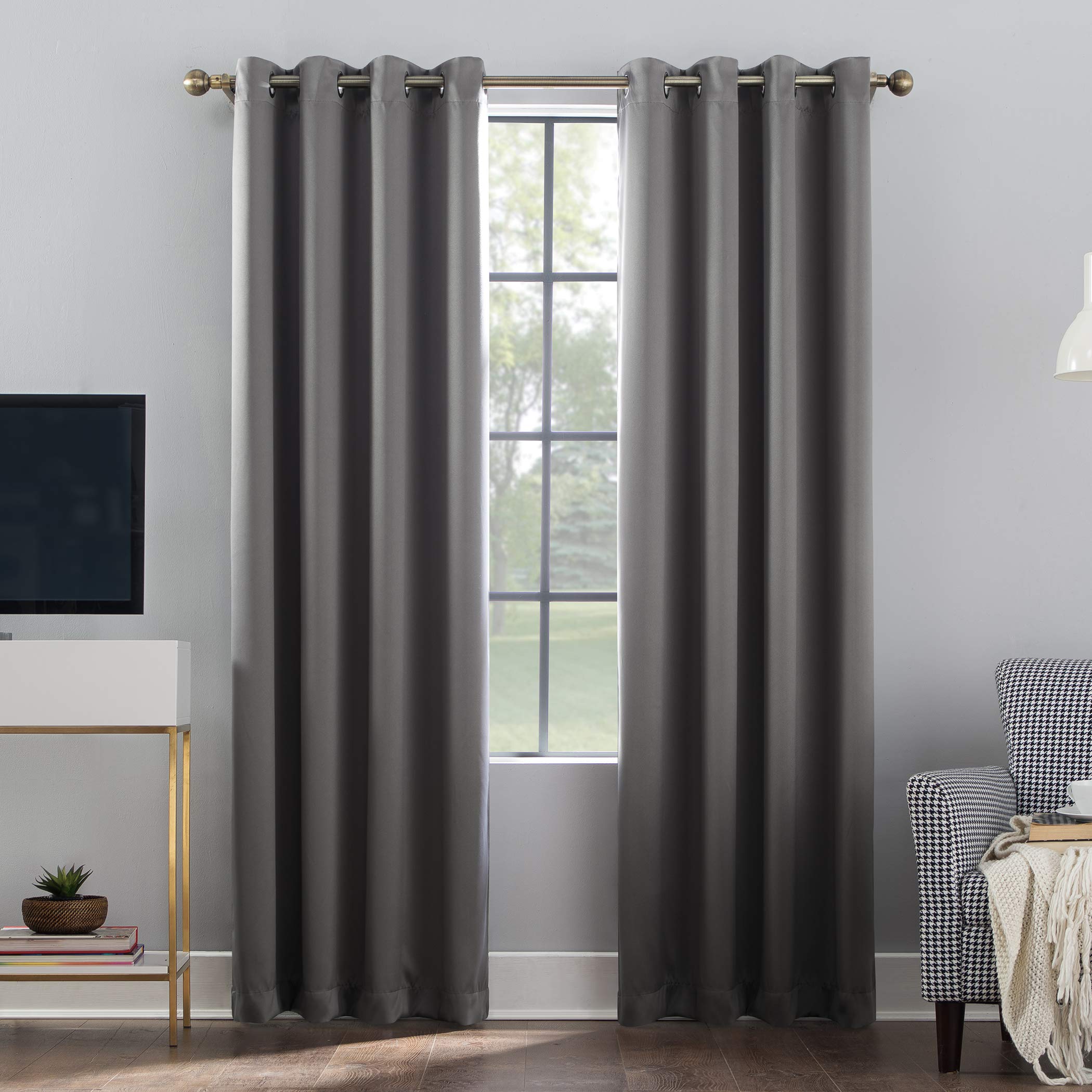 Sun ZeroGray Single Panel 52" X 84" Nordic Theater Grade Extreme 100% Blackout Grommet Curtain, 55022