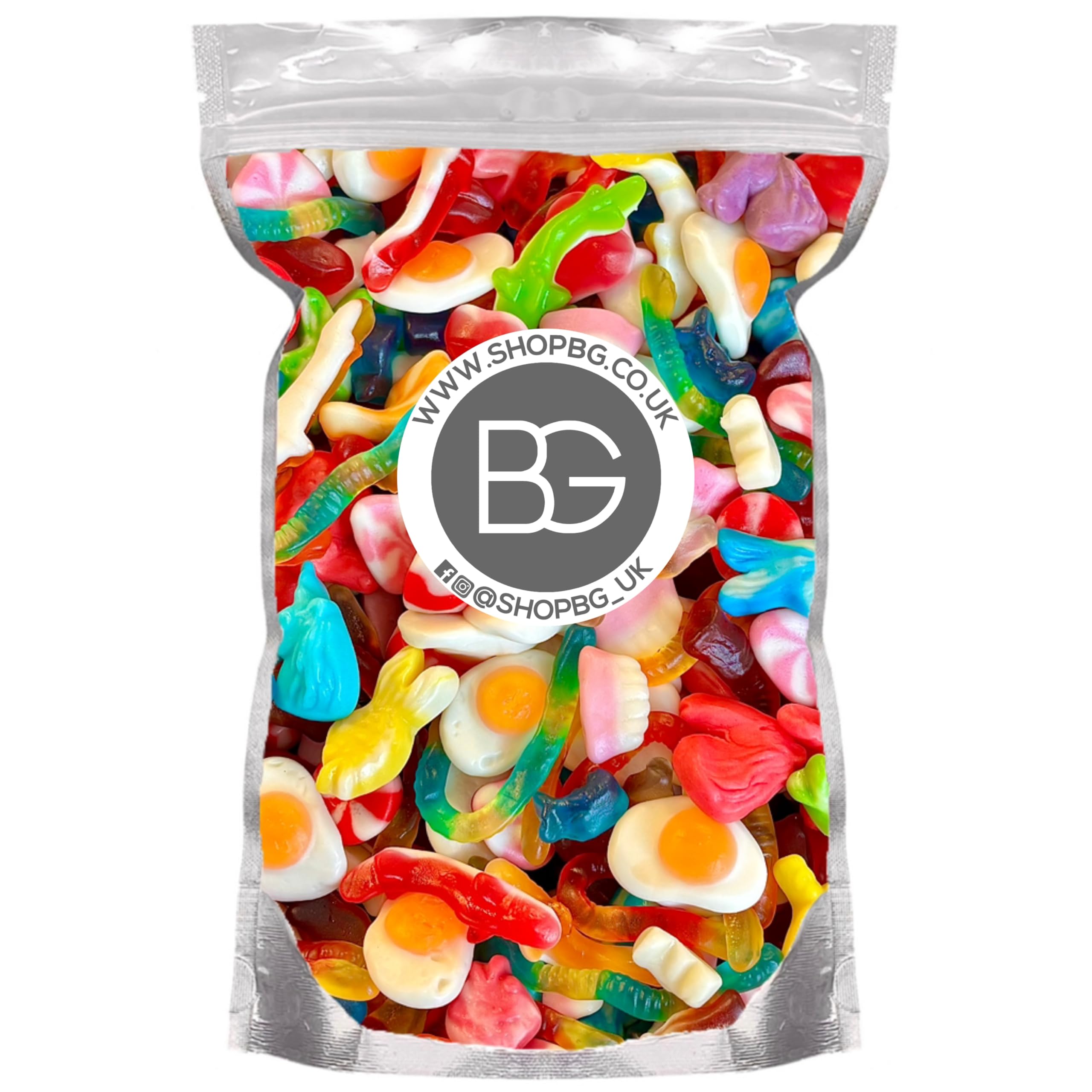 BG Quality Pick & Mix Sweets - Candy Gummy Chewy All Jelly Mix 800g Sweeties Pouch