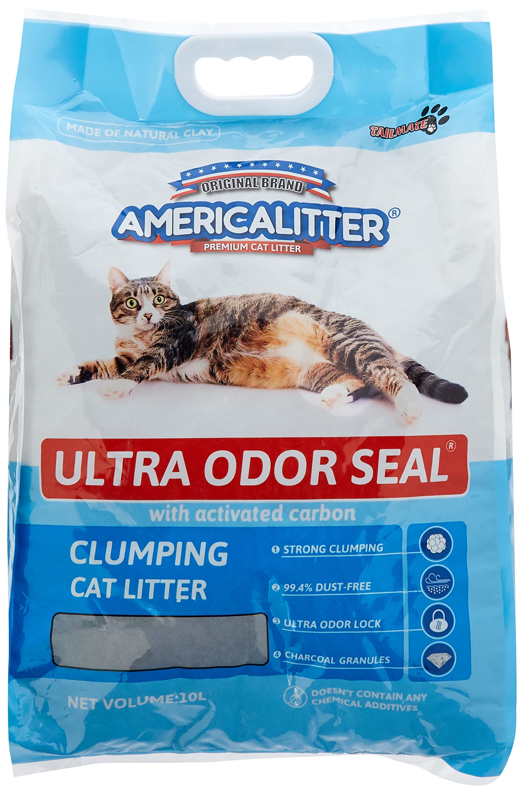 America Litter Natural Clay Clumping Cat Litter, Multi-Colour, CLAMERICA