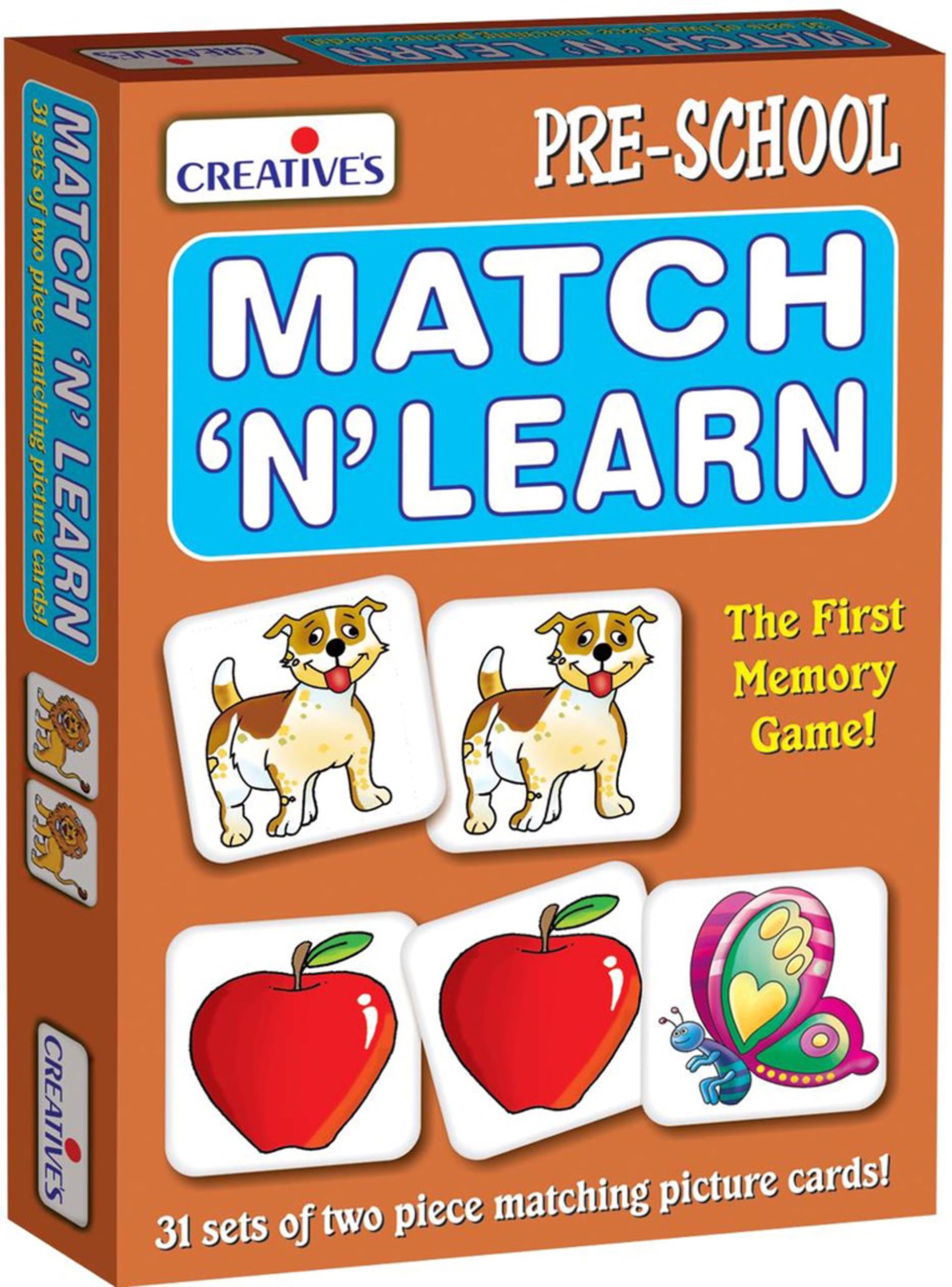 Creative's Match 'N' Learn | The First Memory Game | Pre-School Picture Cards Matching Game | for Ages 3 & up