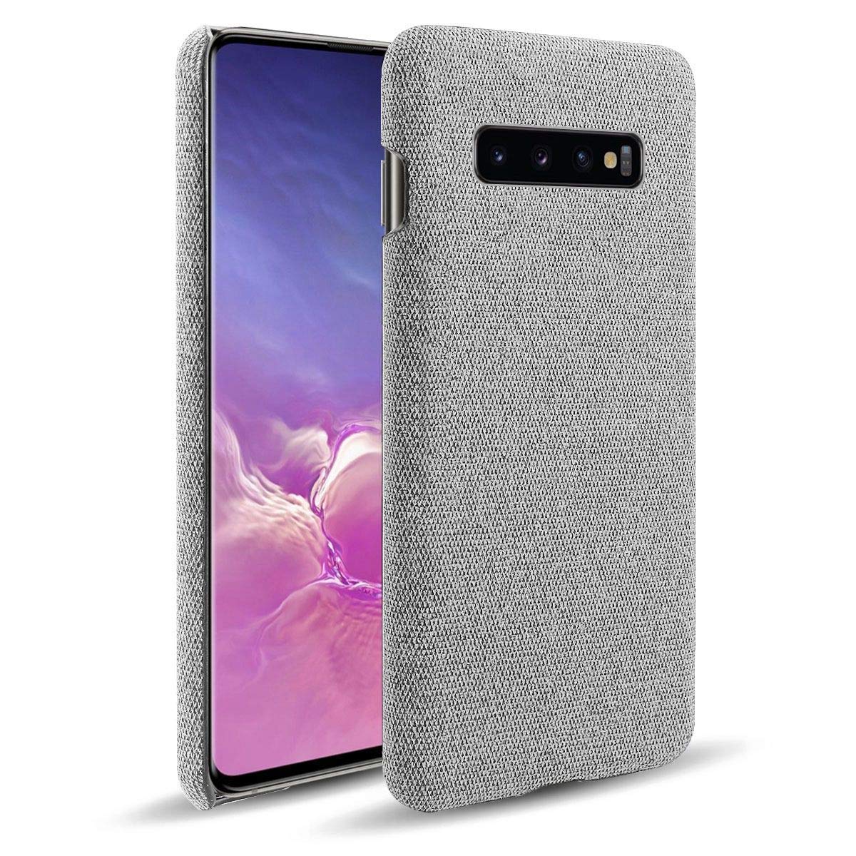 MKL Case Compatible with Galaxy S10 Plus, Ultra Slim Felt Cloth Anti-Fingerprint Protection Cover for Galaxy S10+ (Light Grey)