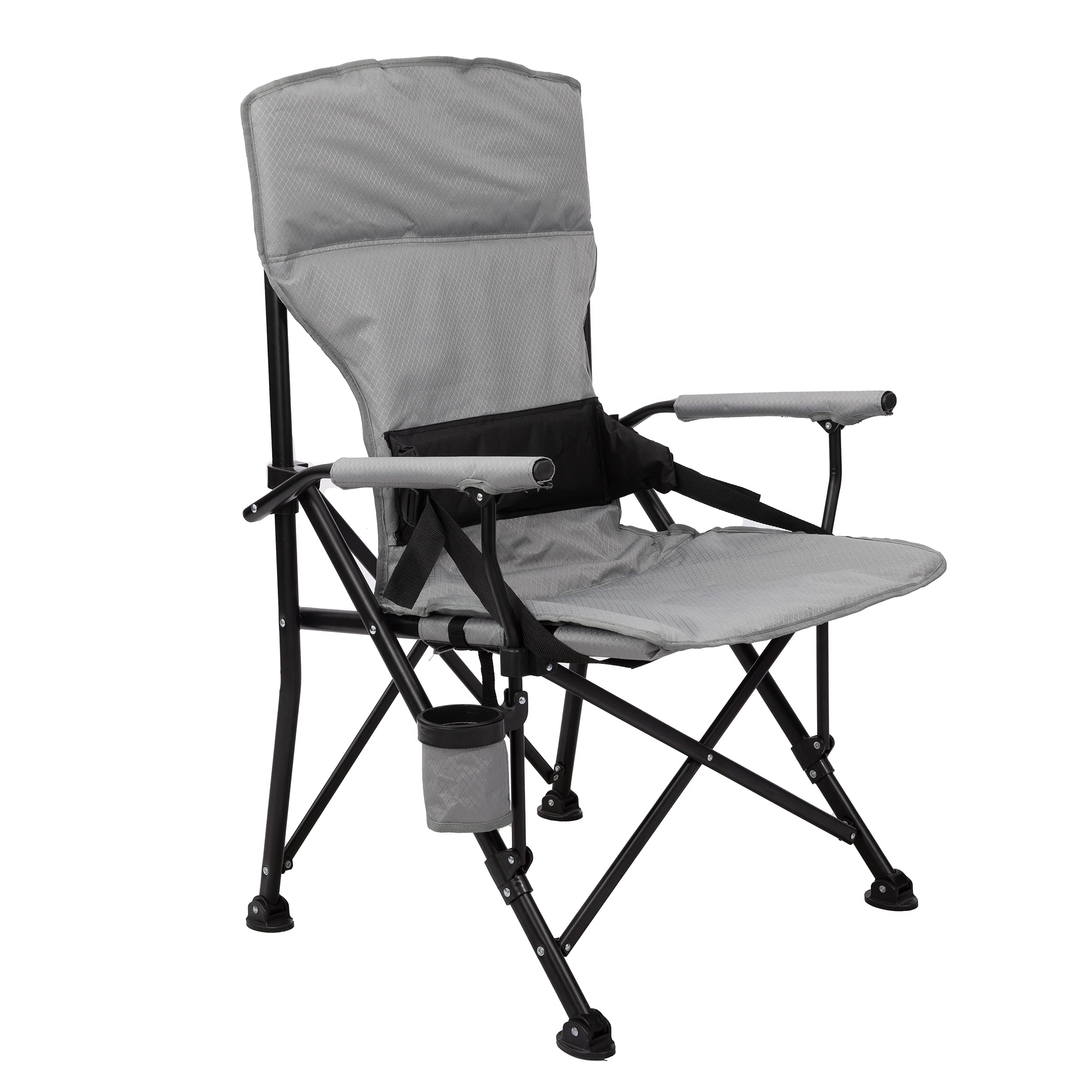 Homecall30167 Folding Camping Chair 600D Polyester with Rip-Stop Protection and Sponge Padding - Grey, 105.0 cm*61.0 cm*65.0 cm