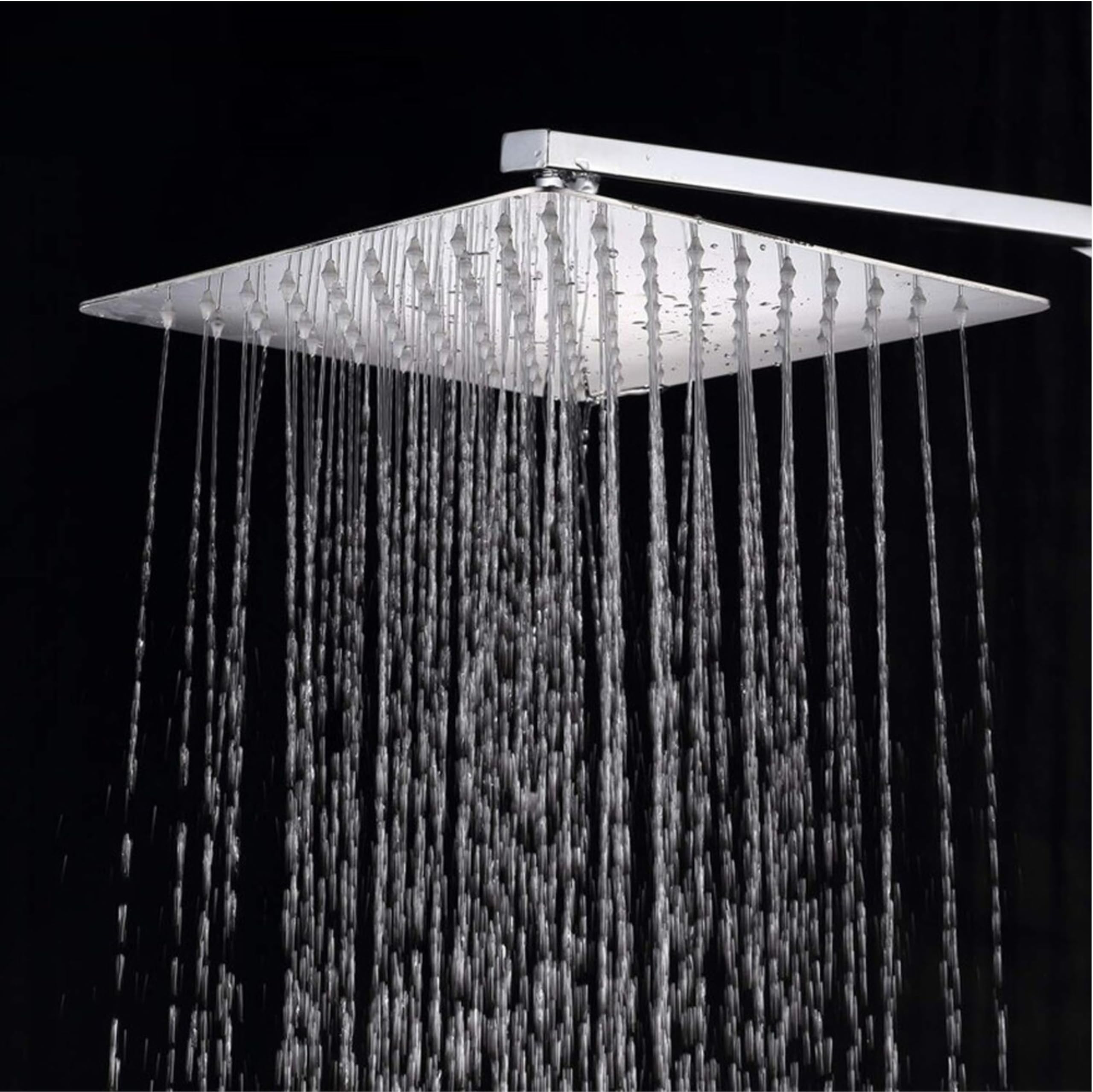 ERATO™ Ultra Slim '6x6 In' Rain Head Shower Stainless Steel Shower For Home Bathroom Chrome Finish (Shower 6X6 With 12 In Arm, SS)