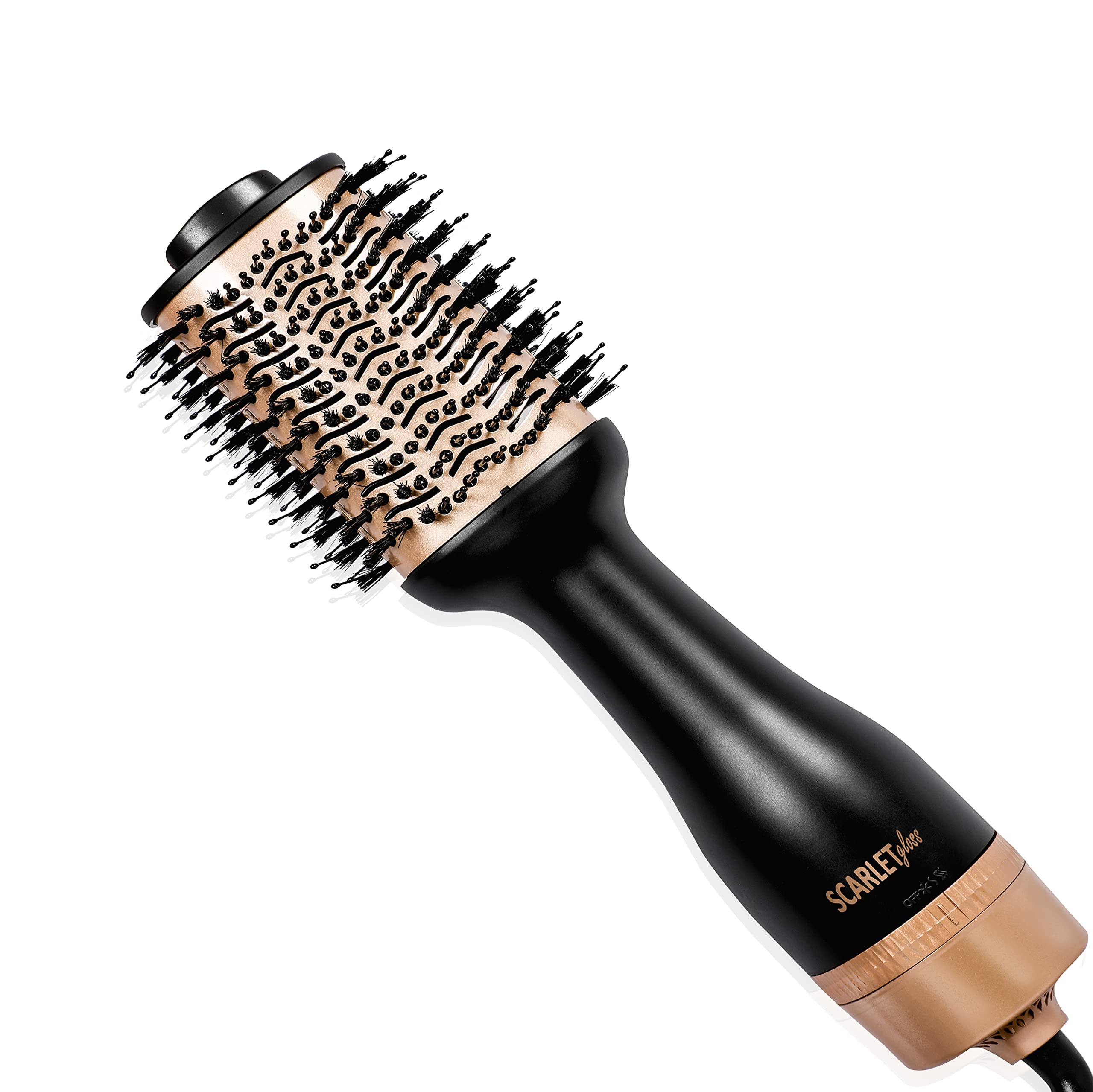 Scarlet Gloss One Step Hair Dryer Brush & Volumizer 4 in1, Professional Hot Air Brush with Advanced Ionic Technology & Ceramic Coating- 3 Heat Settings