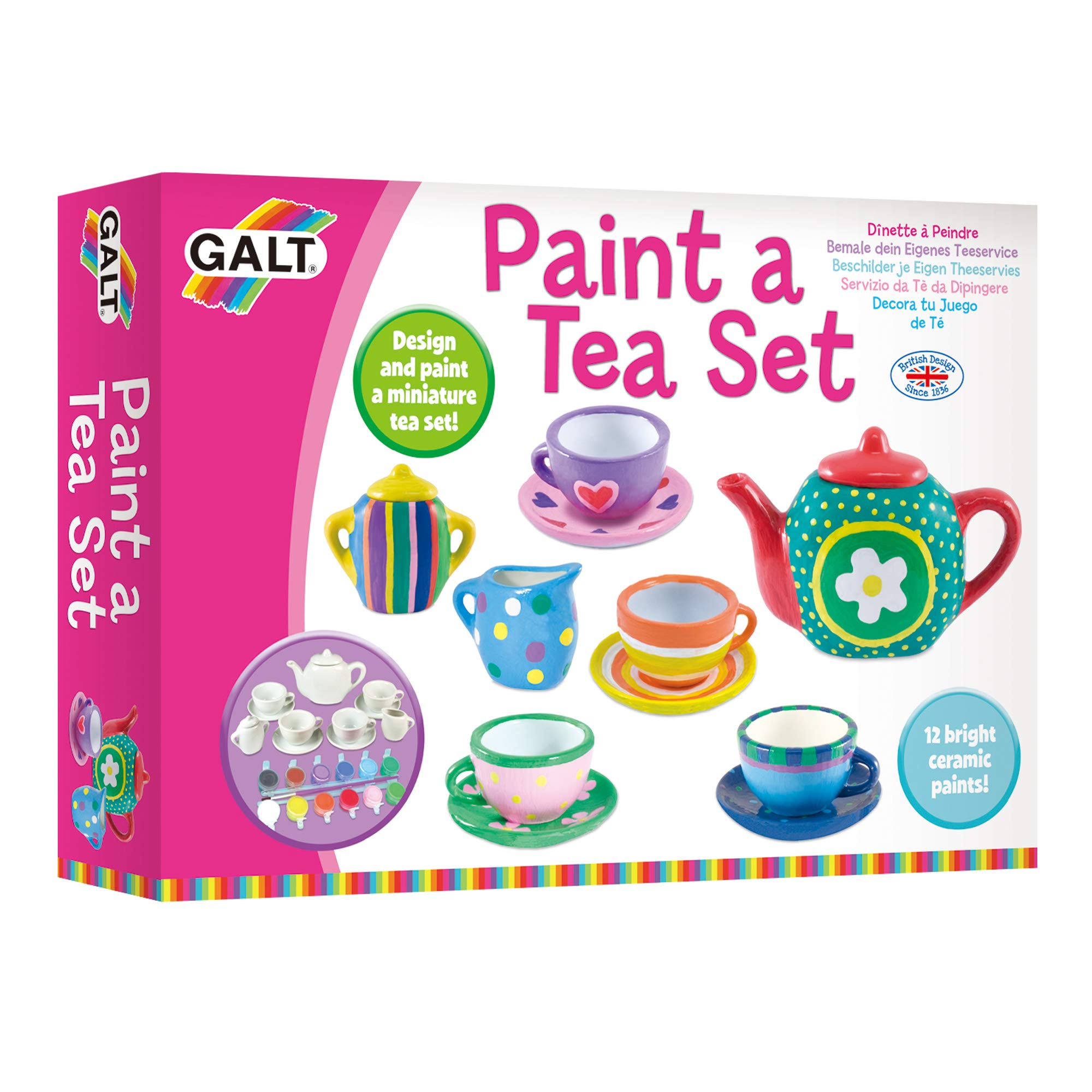 Galt Paint A Tea Set, Paint Your Own Craft Kit for Kids, Ages 5+