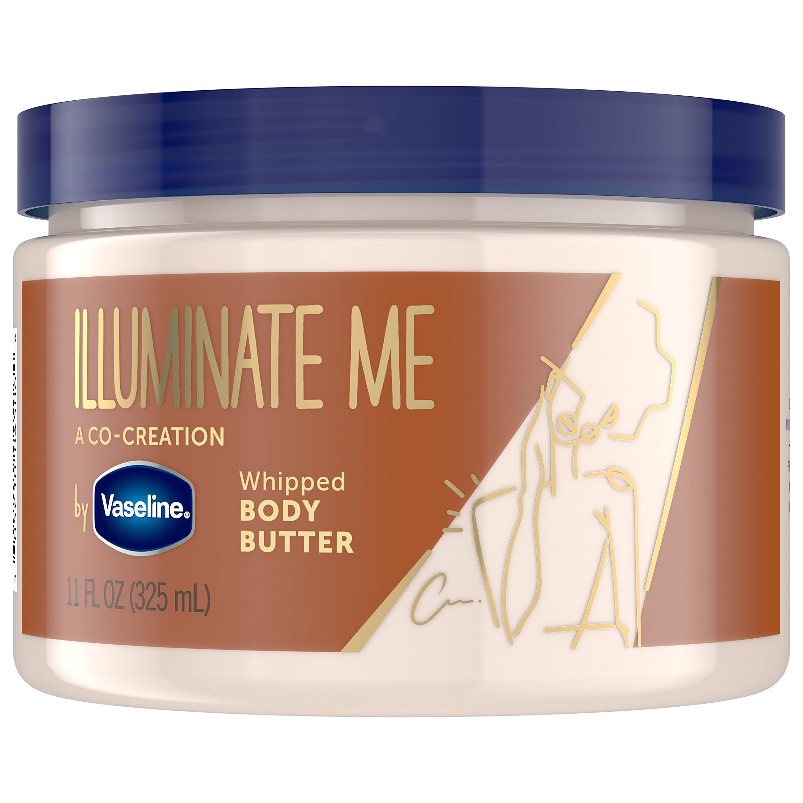 Vaseline Illuminate Me Shea Butter Whipped Body Butter for Melanin Rich Skin Provides 24 Hour Moisturization for Dry Skin 11 oz