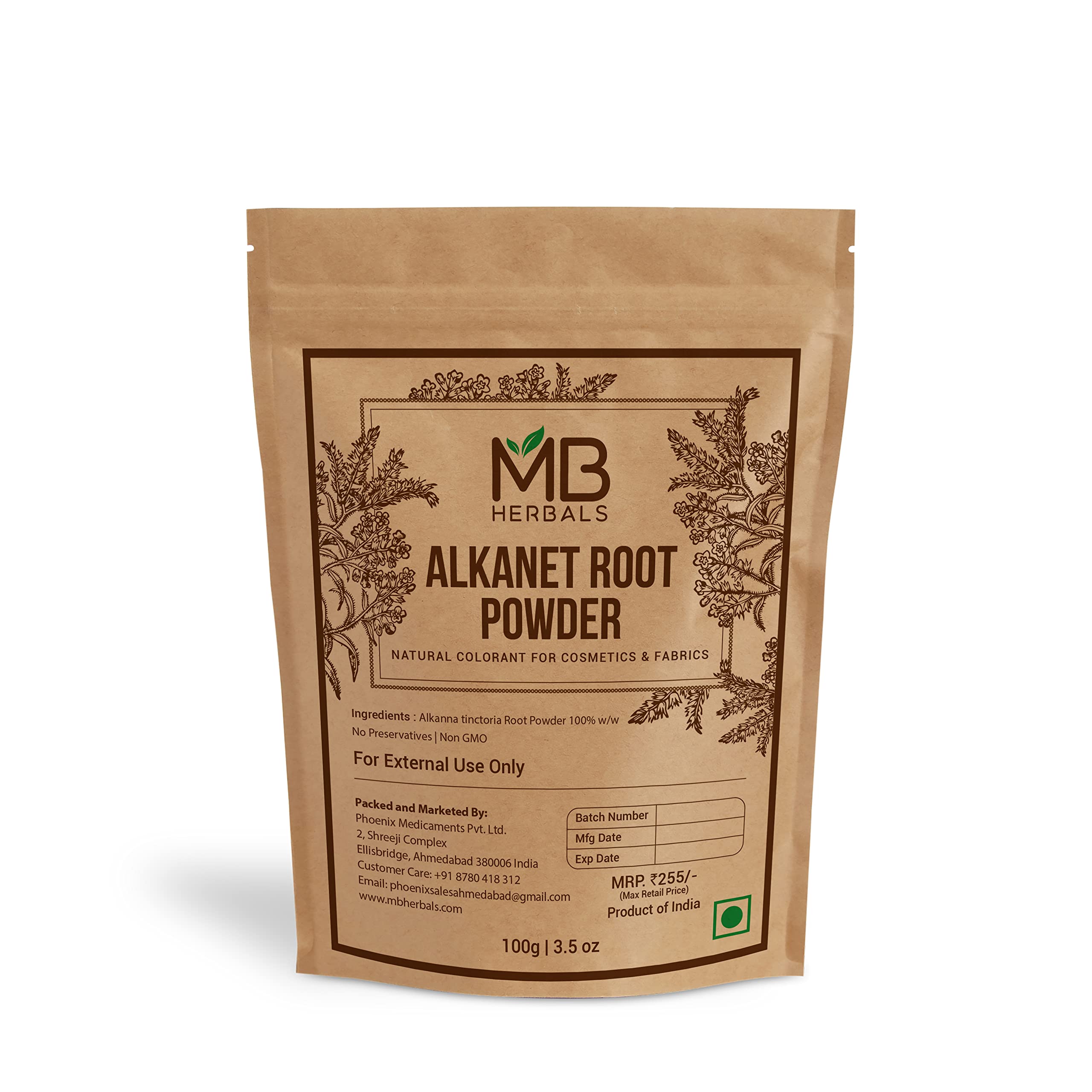 MB Herbals Alkanet Root Powder 100 g | Ratanjot Powder