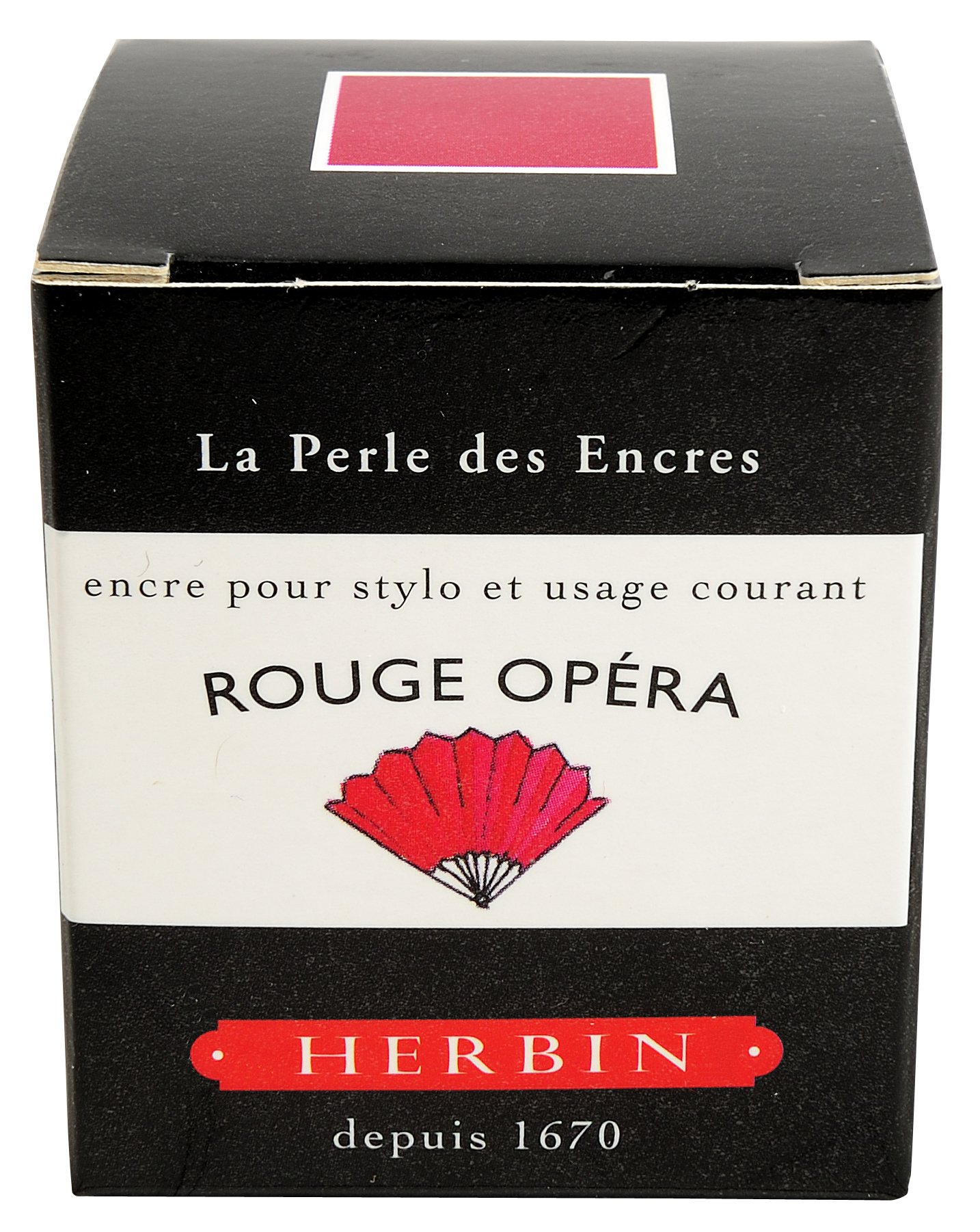 J Herbin 30 ml"D" Ink Bottle - Rouge Opera