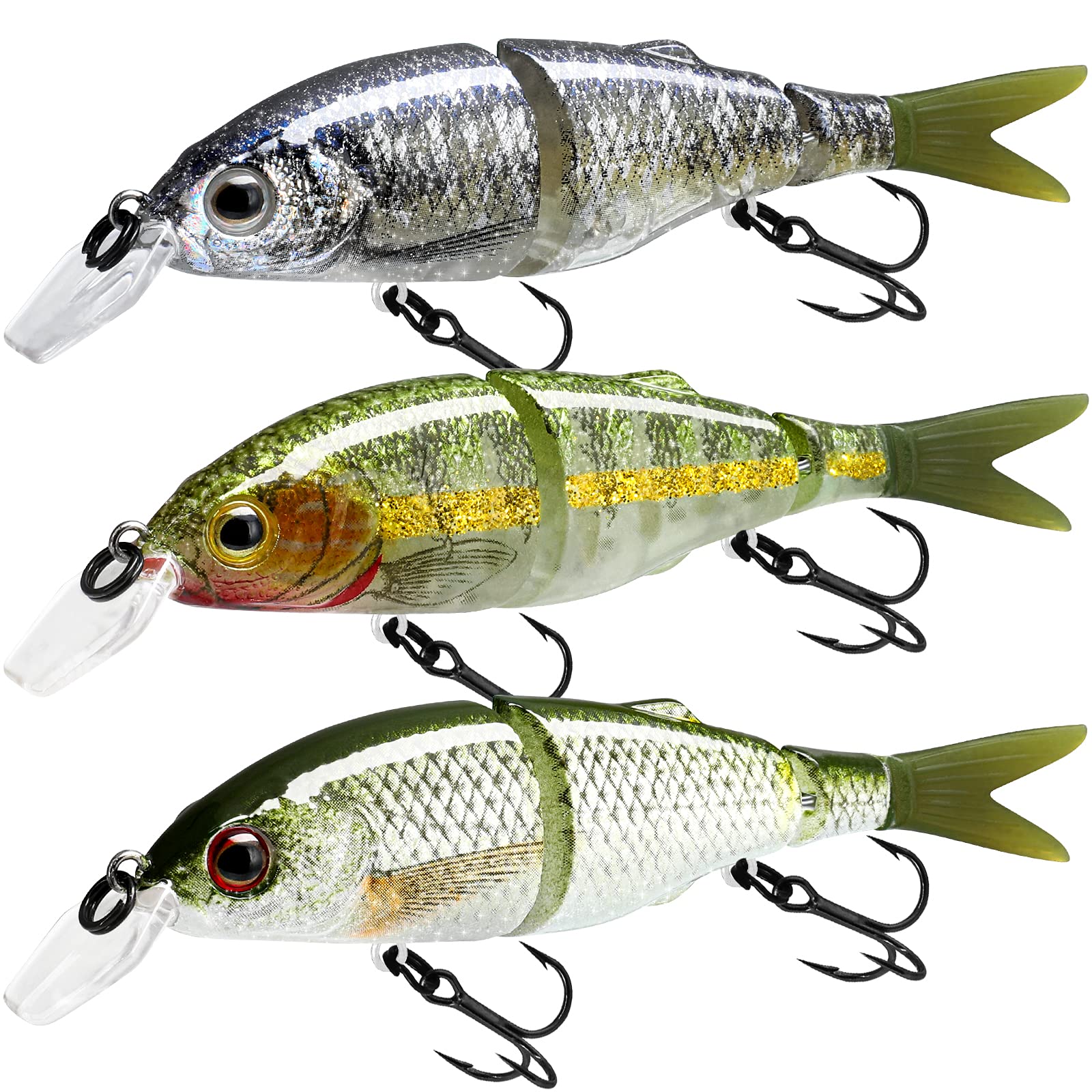 TRUSCEND Fishing Lures for Freshwater and Saltwater, Lifelike Swimbait for Bass Trout Crappie, Slow Sinking Bass Fishing Lure, Amazing Fishing Gifts for Men, Must-Have for Family Fishing Gear