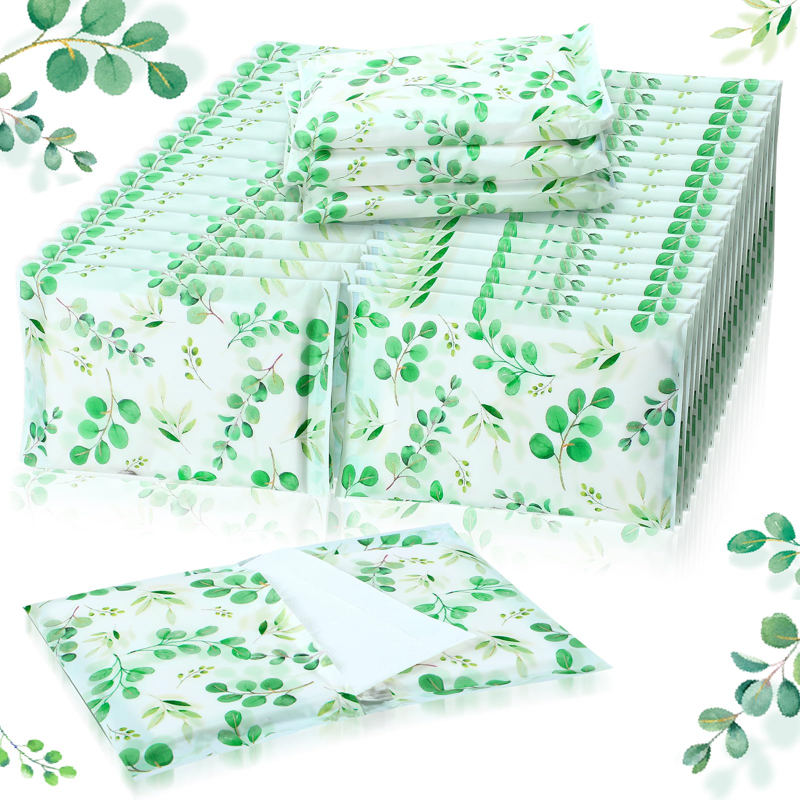 50 Packs Facial Tissue Packs Travel Tissues Size Disposable Pocket Tissues Bulk Slim Tissues Wallet Wedding Tissues for Guest Travel School Purse Home Supplies, 500 Sheets 3 Ply (Leaves)