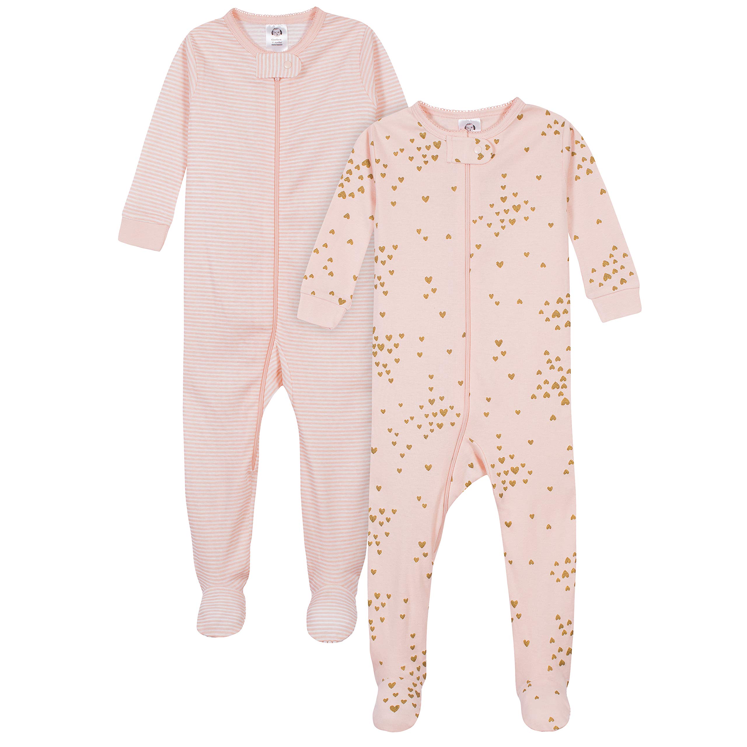 Baby-Girls 2-Pack Footed Pajamas