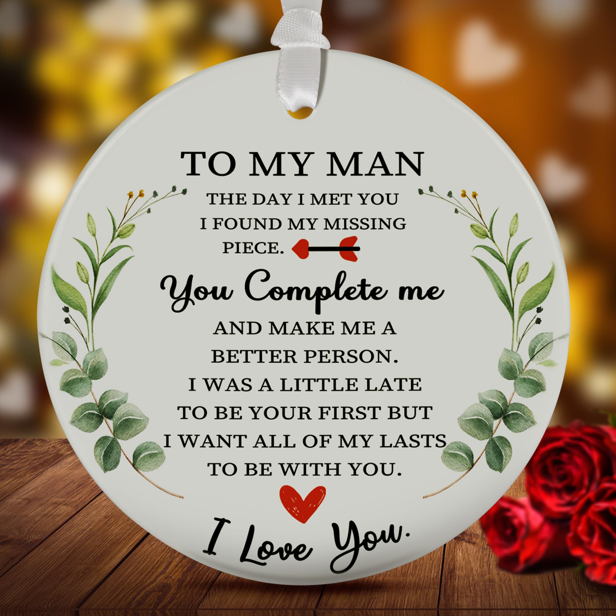 JocideaI Love You Gifts for Men - to My Men Ornament - Romantic Gifts for Him, Best Birthday Christmas Anniversary Valentine's Day Gift Ideas for Men Husband Boyfriend - 3.5 * 3.5 Inch