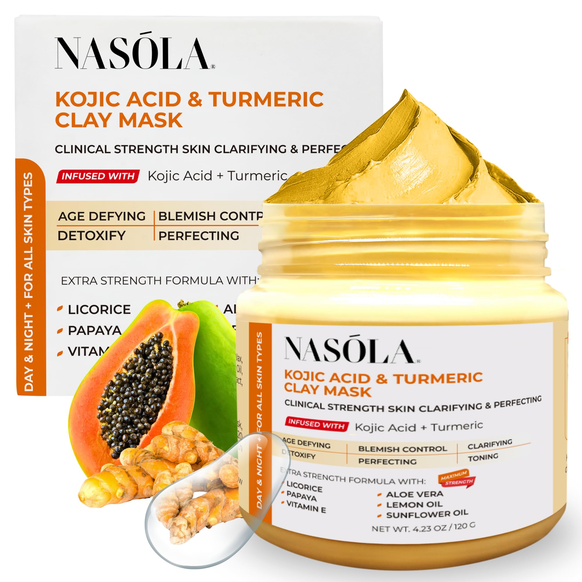 Kojic Acid Turmeric Clay Mask - 4.23 Oz