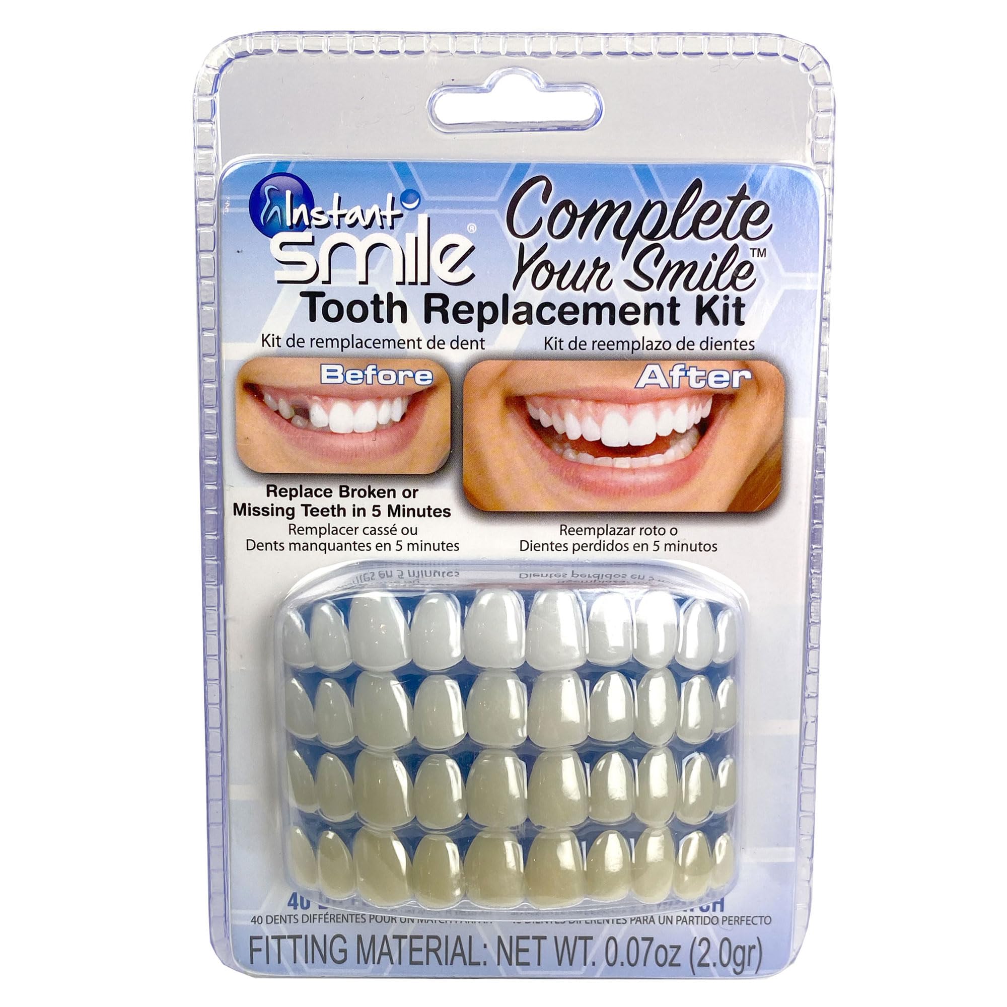 Instant SmileComplete Your Smile Temporary Tooth Replacement Kit - Replace a Missing Tooth in Minutes - Patented